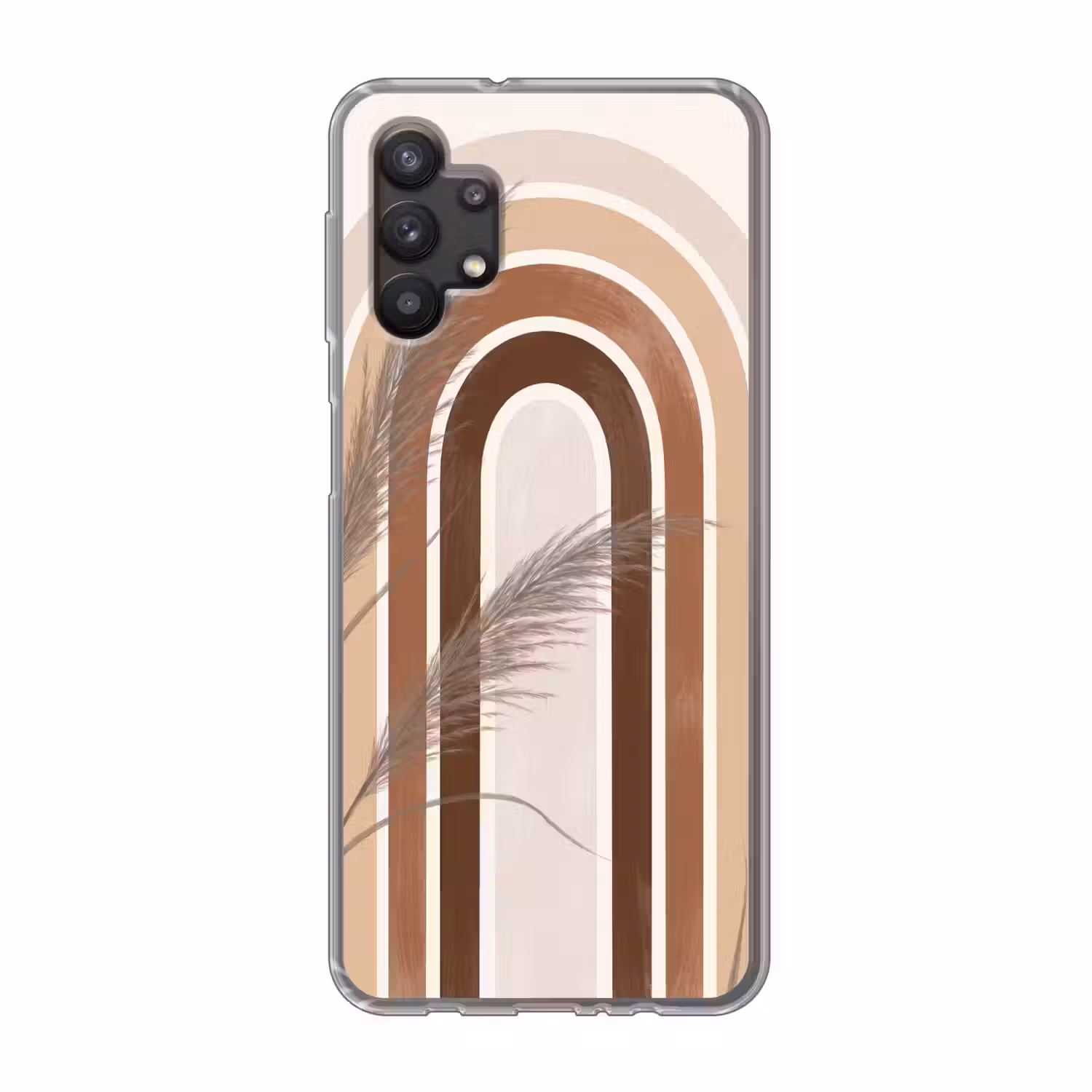 Abstract - Bogen - Plant - Boho - Beige Telefoonhoesje Samsung Galaxy A32 5G klein -3d