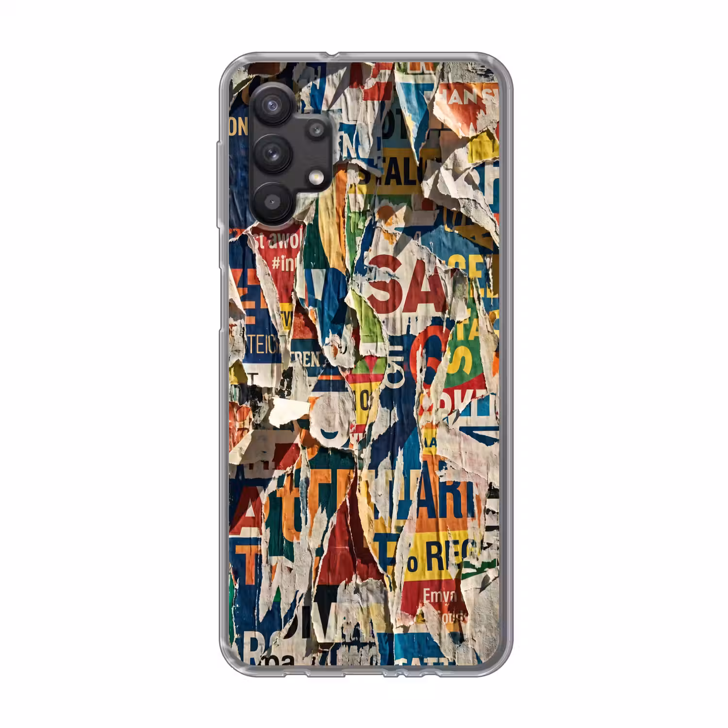 Abstract - Gelaagd papier - Urban - Modern - Kleurrijk Telefoonhoesje Samsung Galaxy A32 5G klein -3d