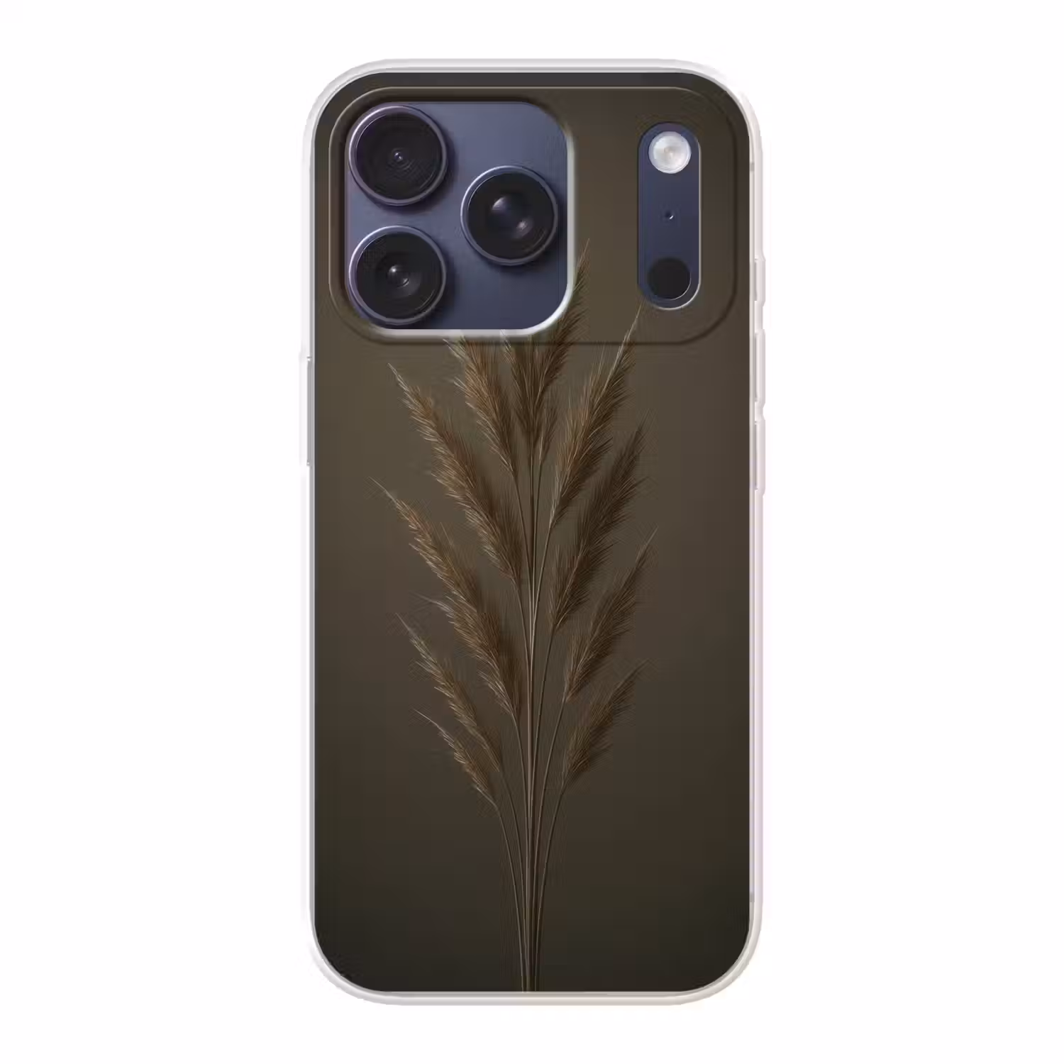 Tak - Pluimgras - Donkerbruin Telefoonhoesje iPhone 17 Pro klein -3d