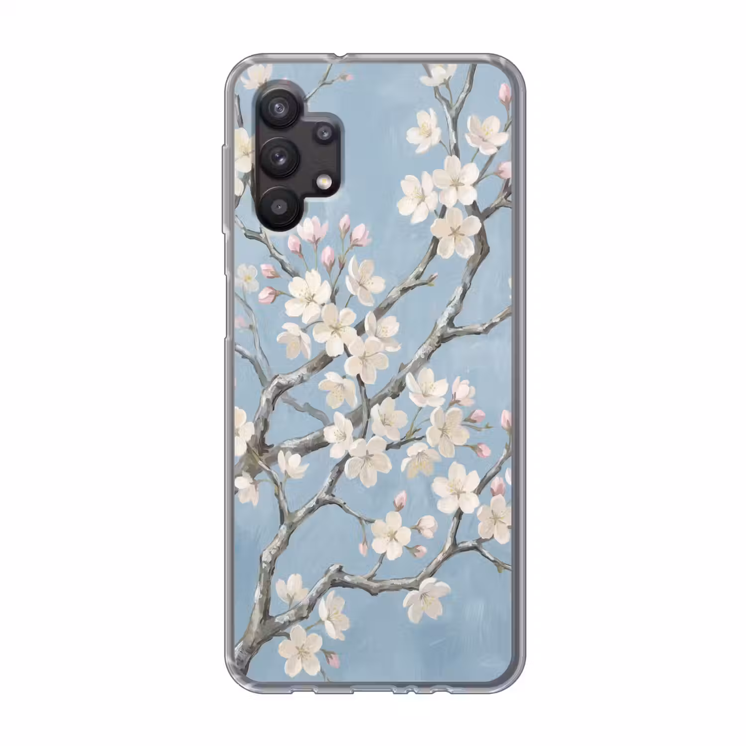 Takken - Kersenbloesem - Blauw Telefoonhoesje Samsung Galaxy A32 5G klein -3d