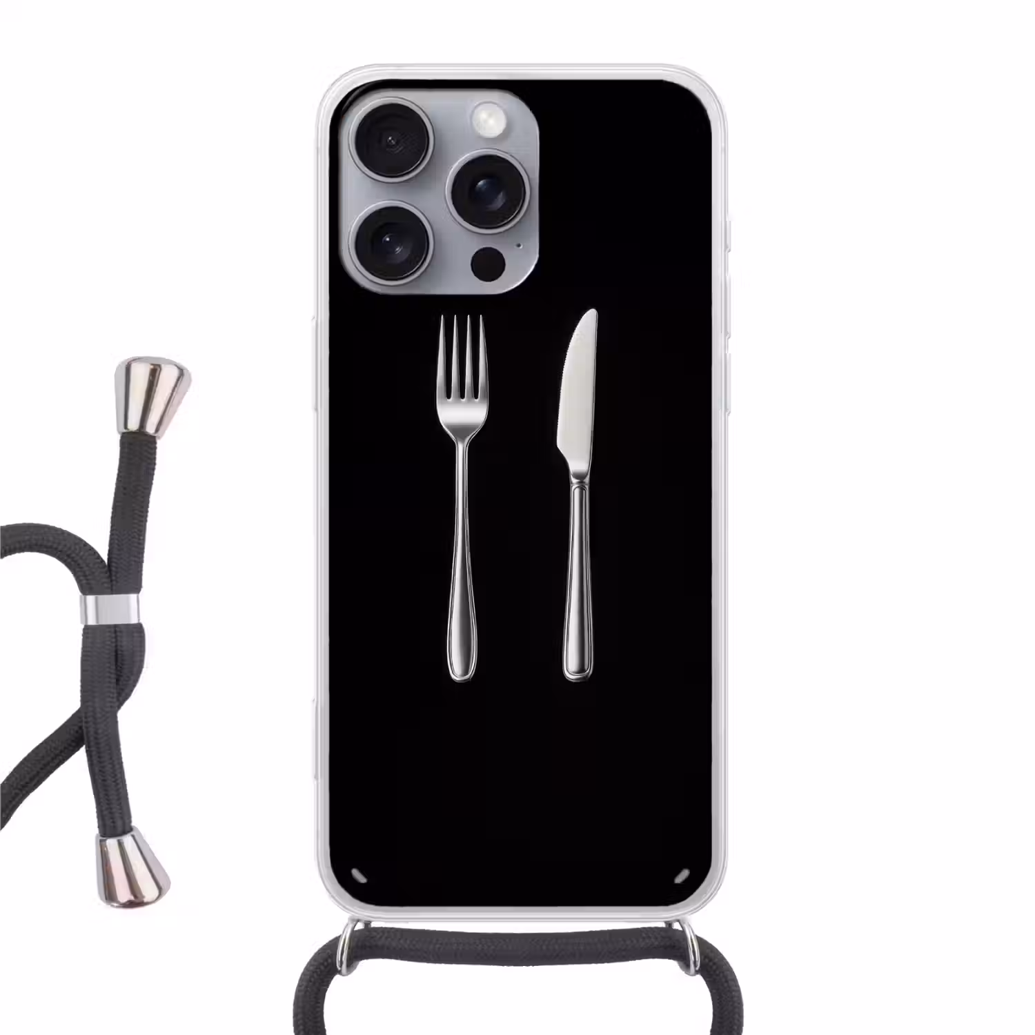 Bestek - Klassiek - Elegant Hoesje iPhone 16 Pro Max met koord klein -3d