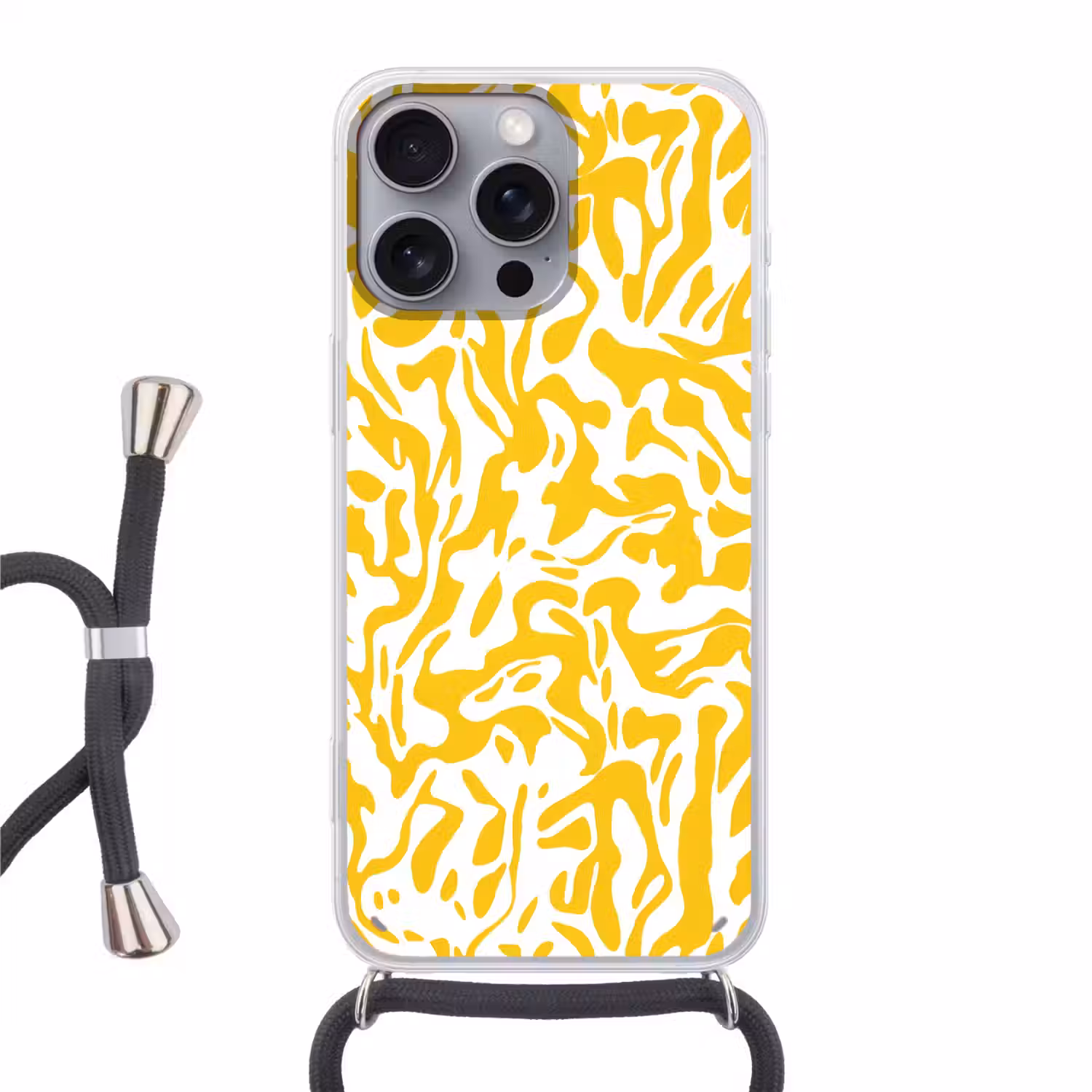 Vormen - Wit - Abstract Hoesje iPhone 16 Pro Max met koord klein -3d