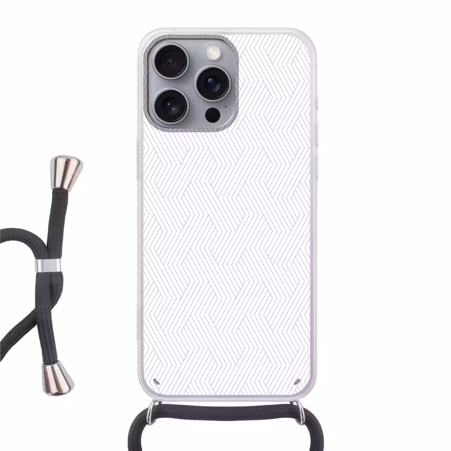 Grafisch - Patroon - Modern Hoesje iPhone 16 Pro Max met koord klein 804 -3d