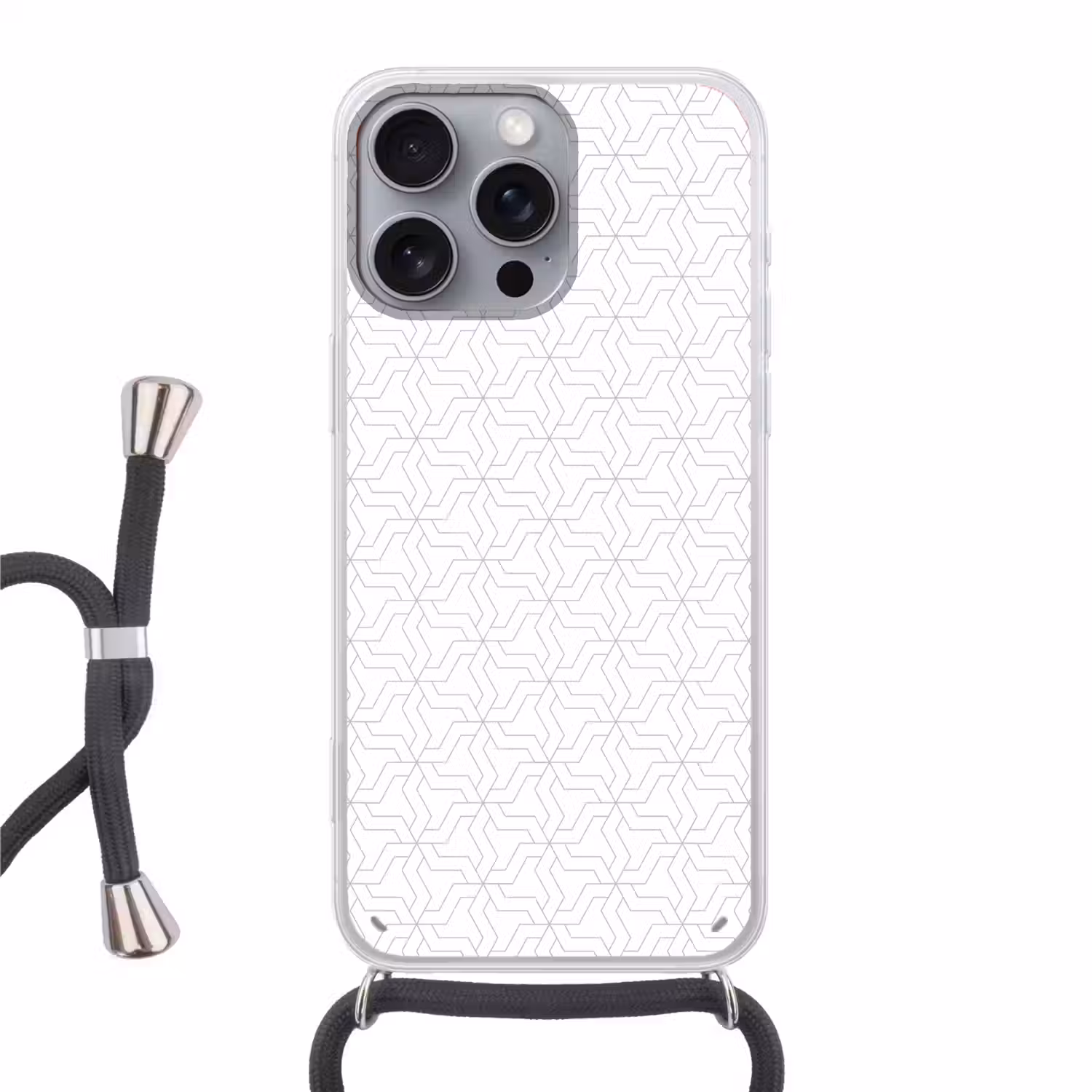 Grafisch - Patroon - Modern Hoesje iPhone 16 Pro Max met koord klein 804 -3d