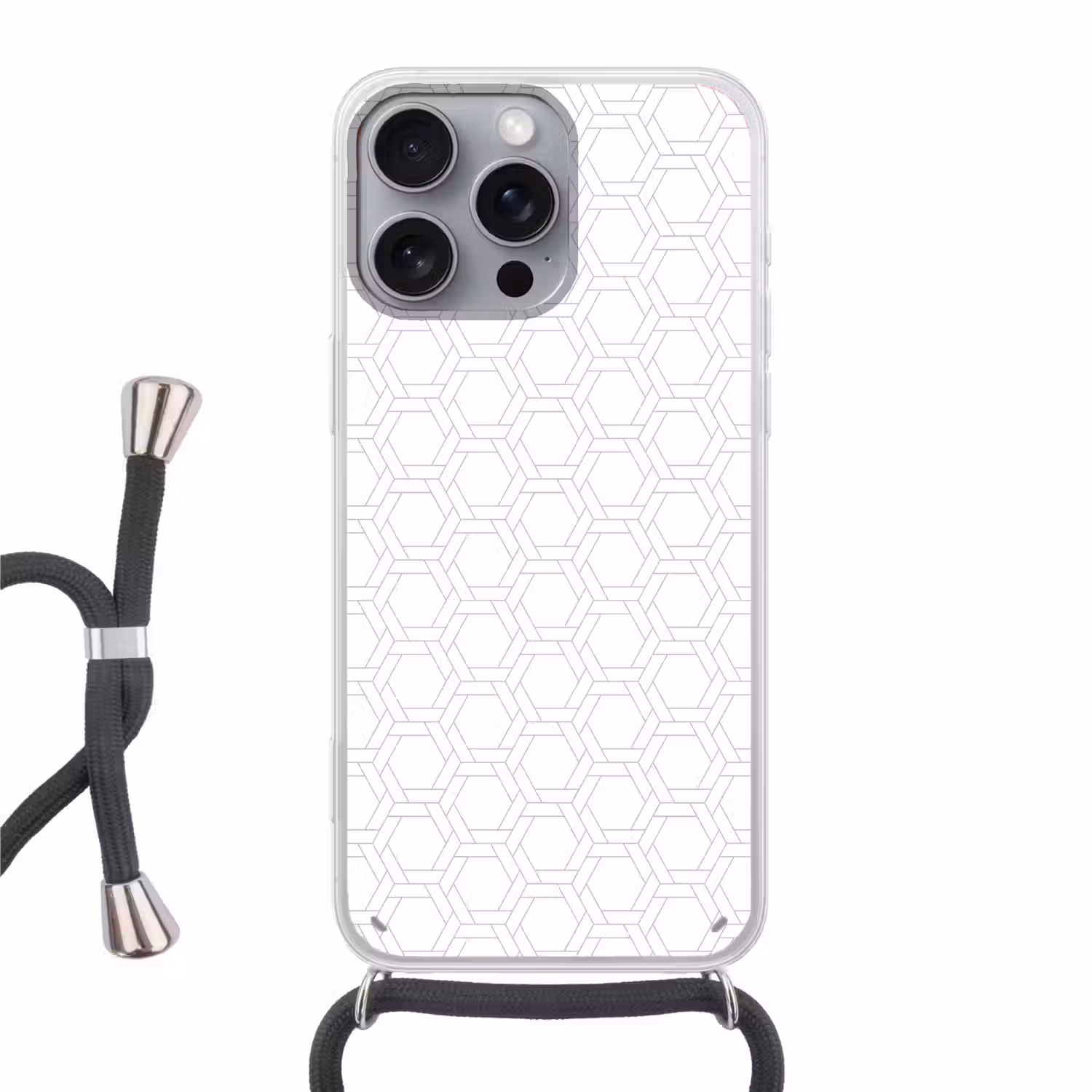 Grafisch - Patroon - Modern Hoesje iPhone 16 Pro Max met koord klein 804 -3d