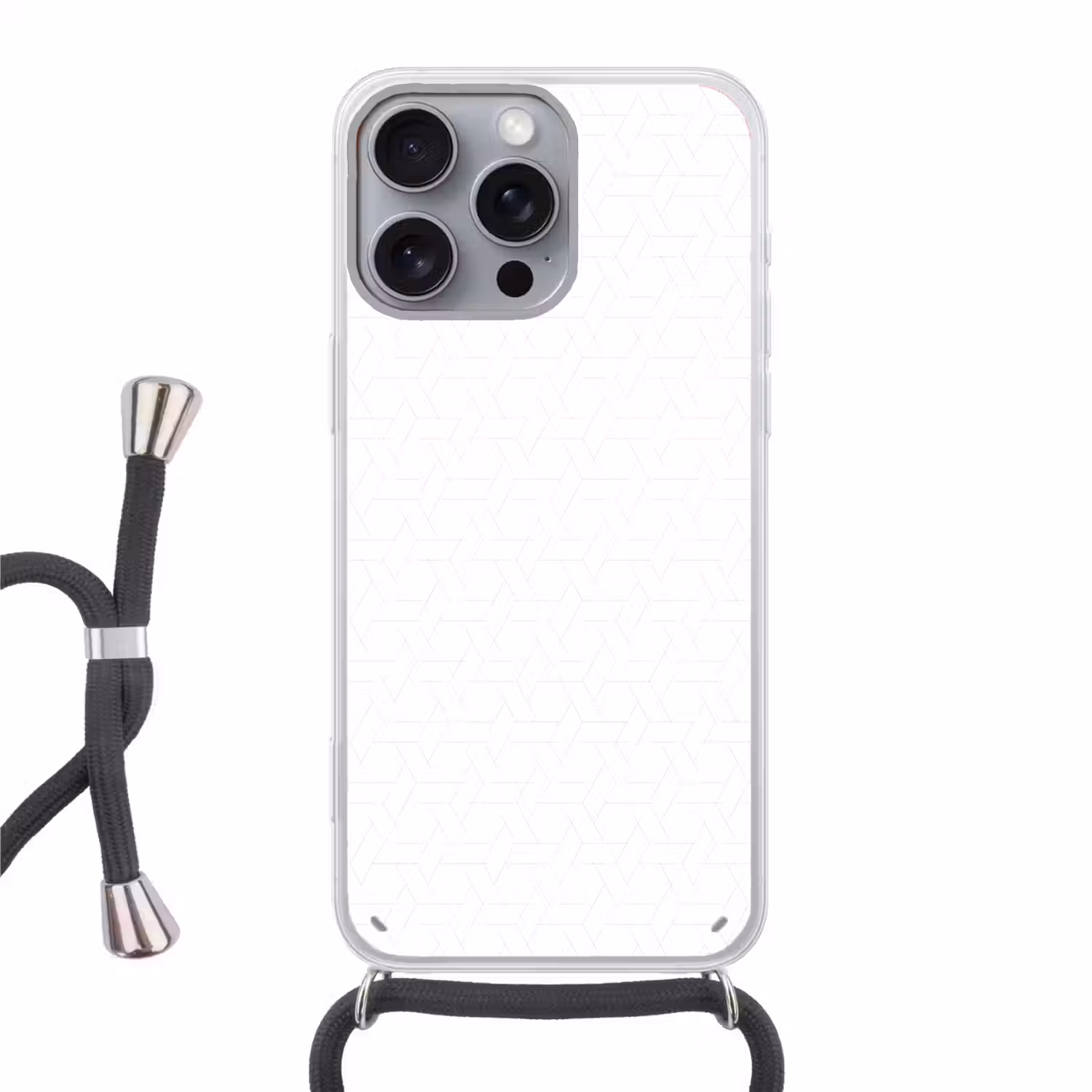 Grafisch - Patroon - Modern - Fijnstijl Hoesje iPhone 16 Pro Max met koord klein 804 -3d