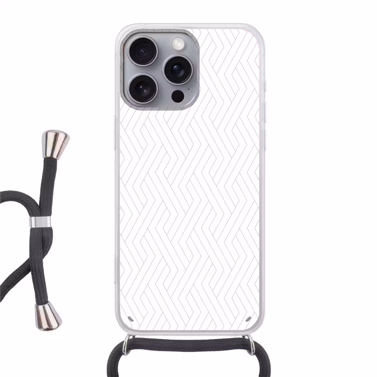 Grafisch - Patroon - Modern - Schuin Hoesje iPhone 16 Pro Max met koord klein 804 -3d