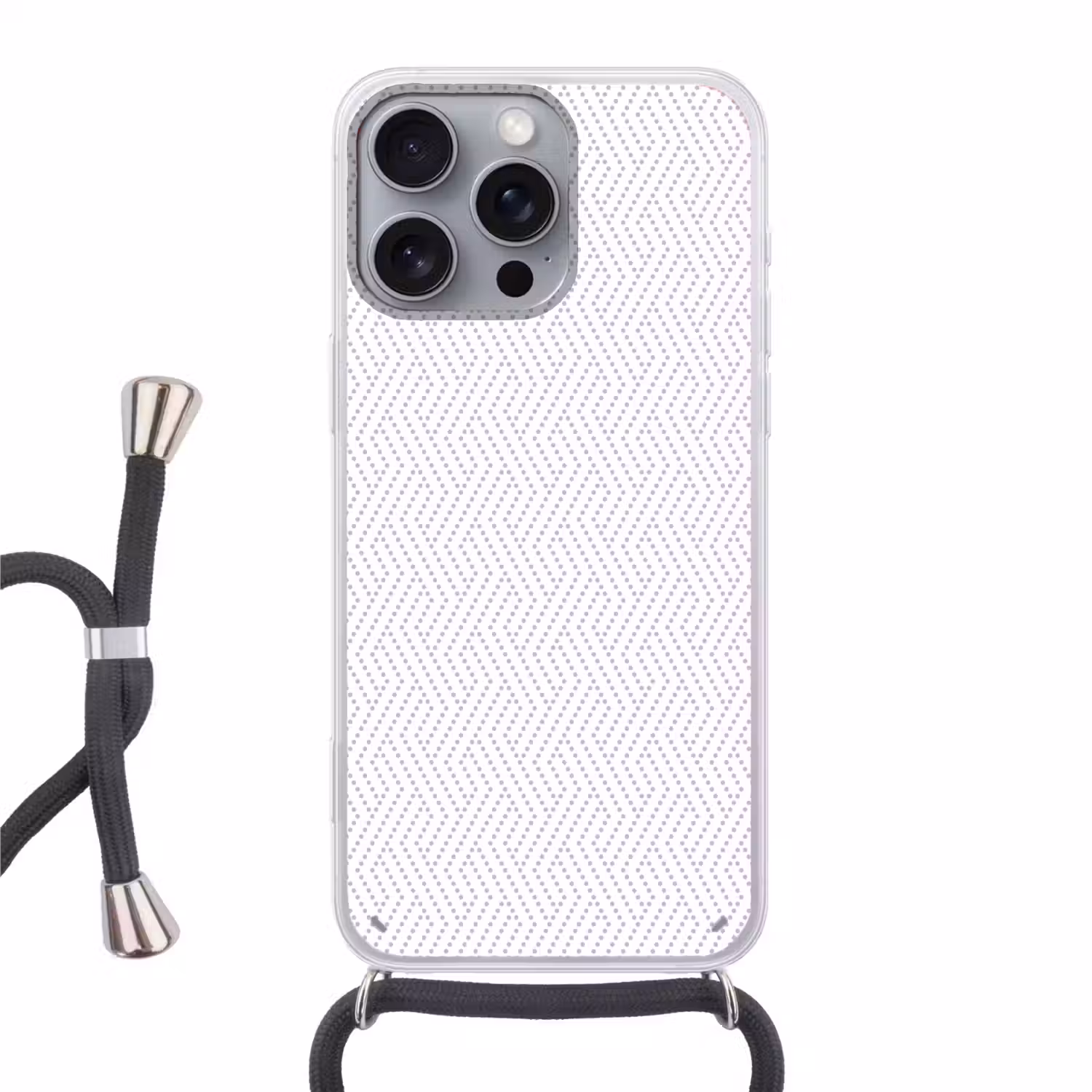 Grafisch - Patroon - Modern - Stippen Hoesje iPhone 16 Pro Max met koord klein 804 -3d