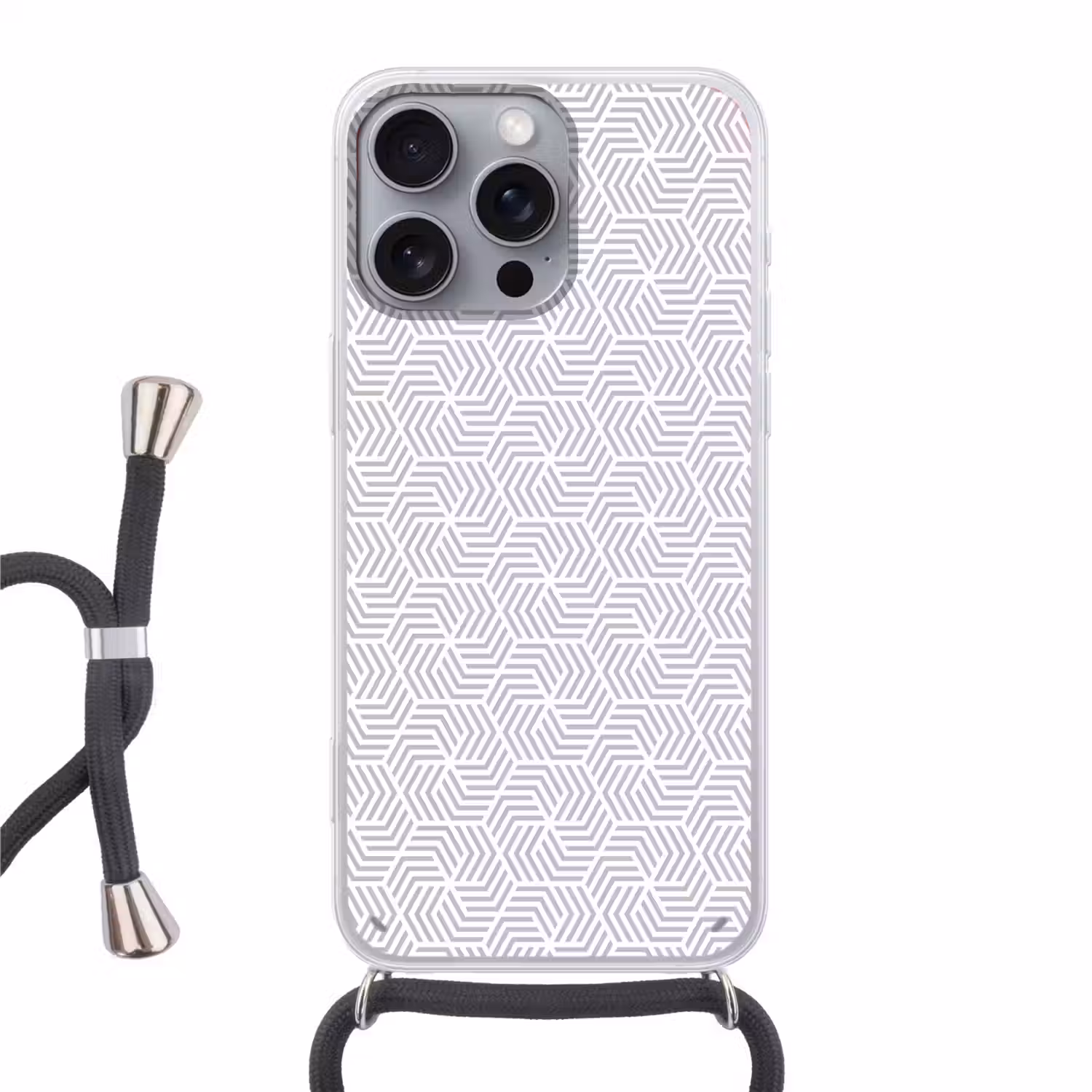 Grafisch - Patroon - Modern - Onderbroken Hoesje iPhone 16 Pro Max met koord klein 804 -3d