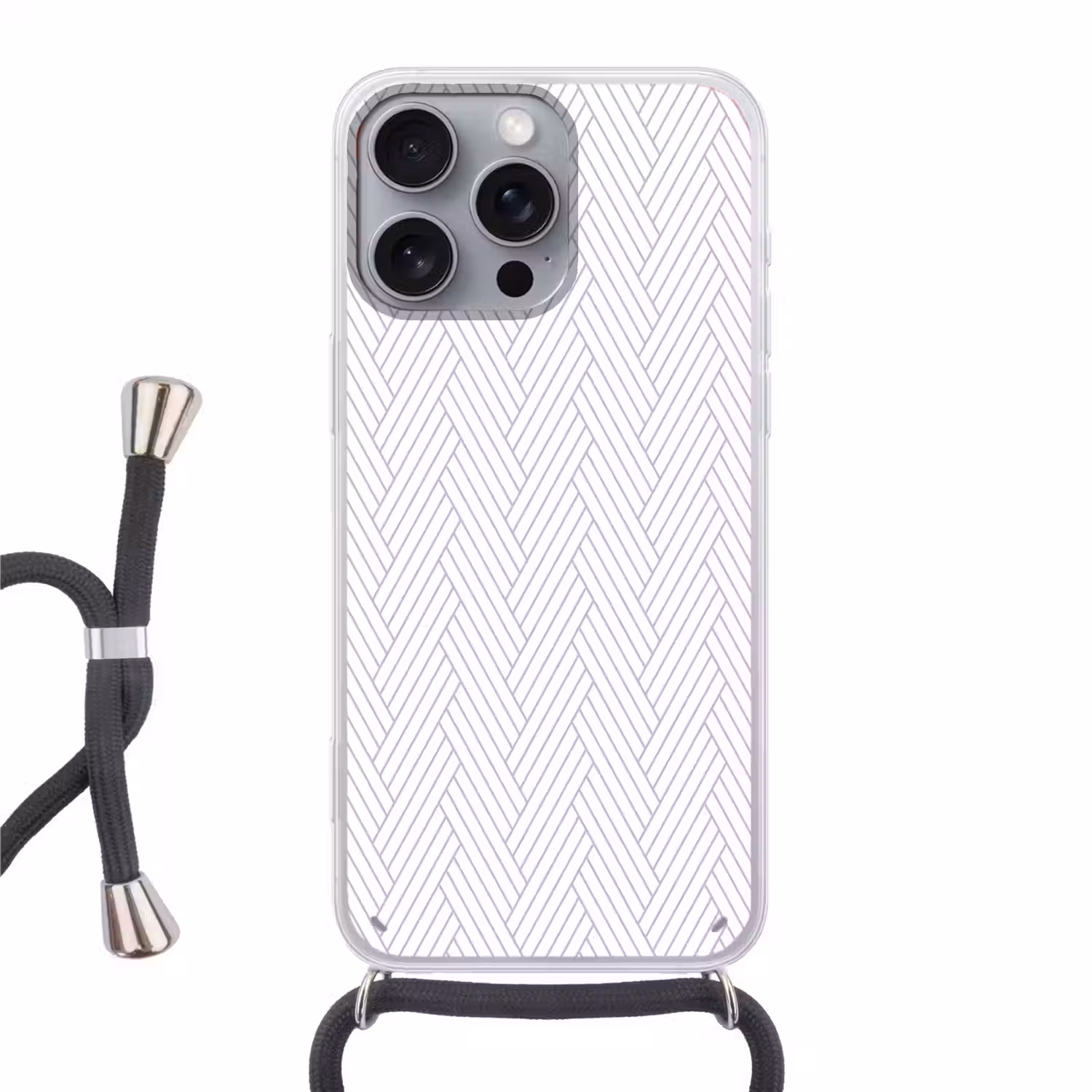 Grafisch - Patroon - Modern - Geweven Hoesje iPhone 16 Pro Max met koord klein 804 -3d