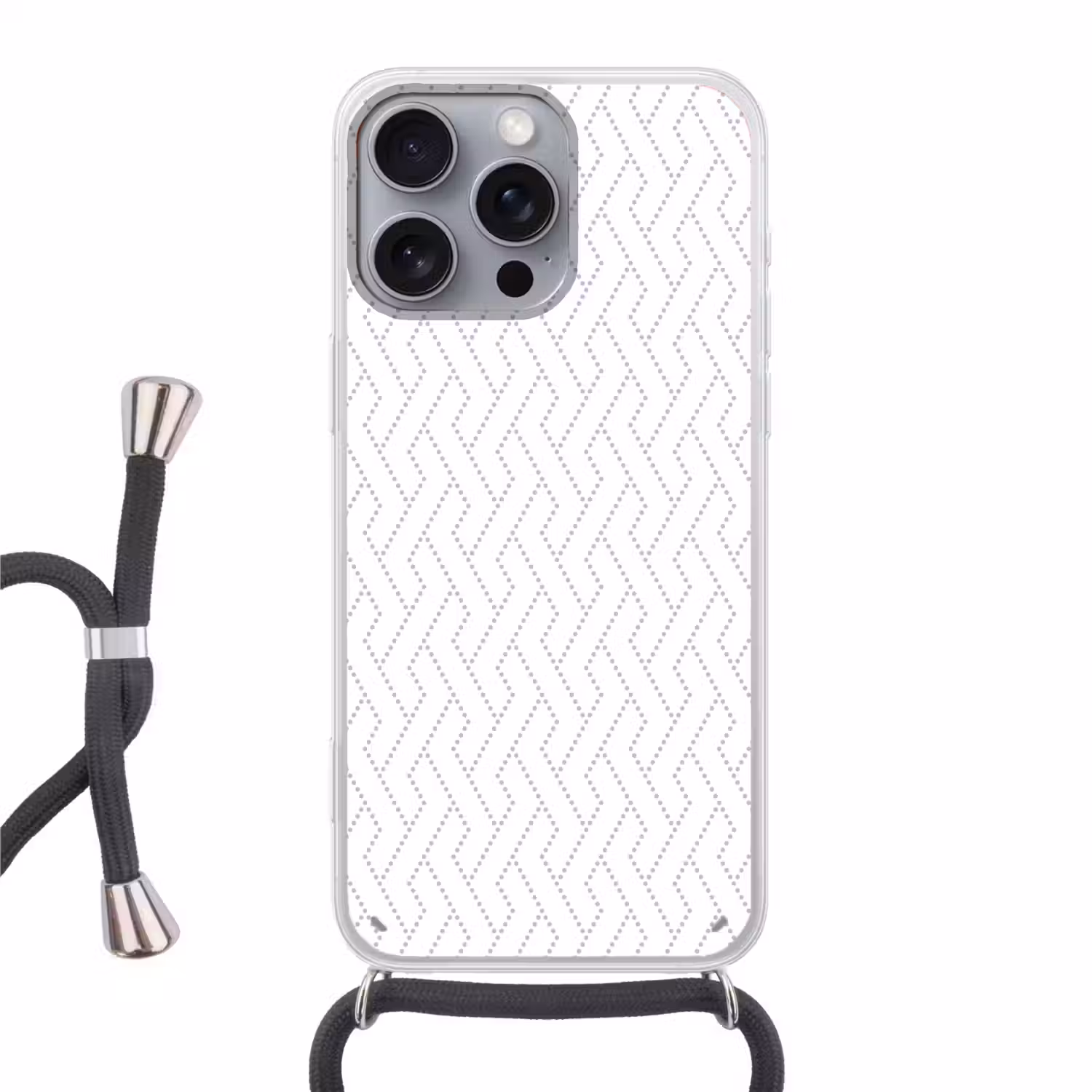 Grafisch - Patroon - Modern - Geweven Hoesje iPhone 16 Pro Max met koord klein 804 -3d