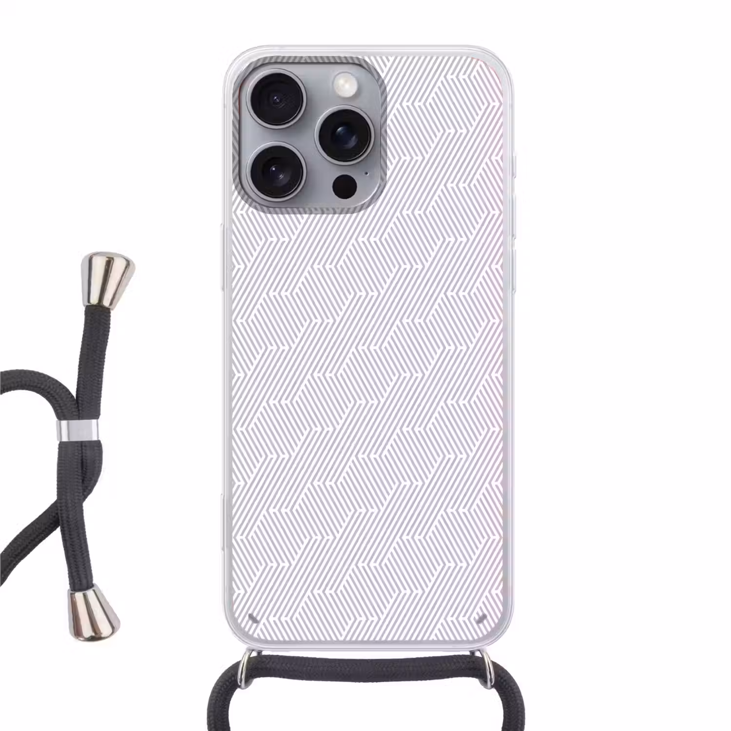 Grafisch - Patroon - Modern - Geometrisch Hoesje iPhone 16 Pro Max met koord klein 804 -3d