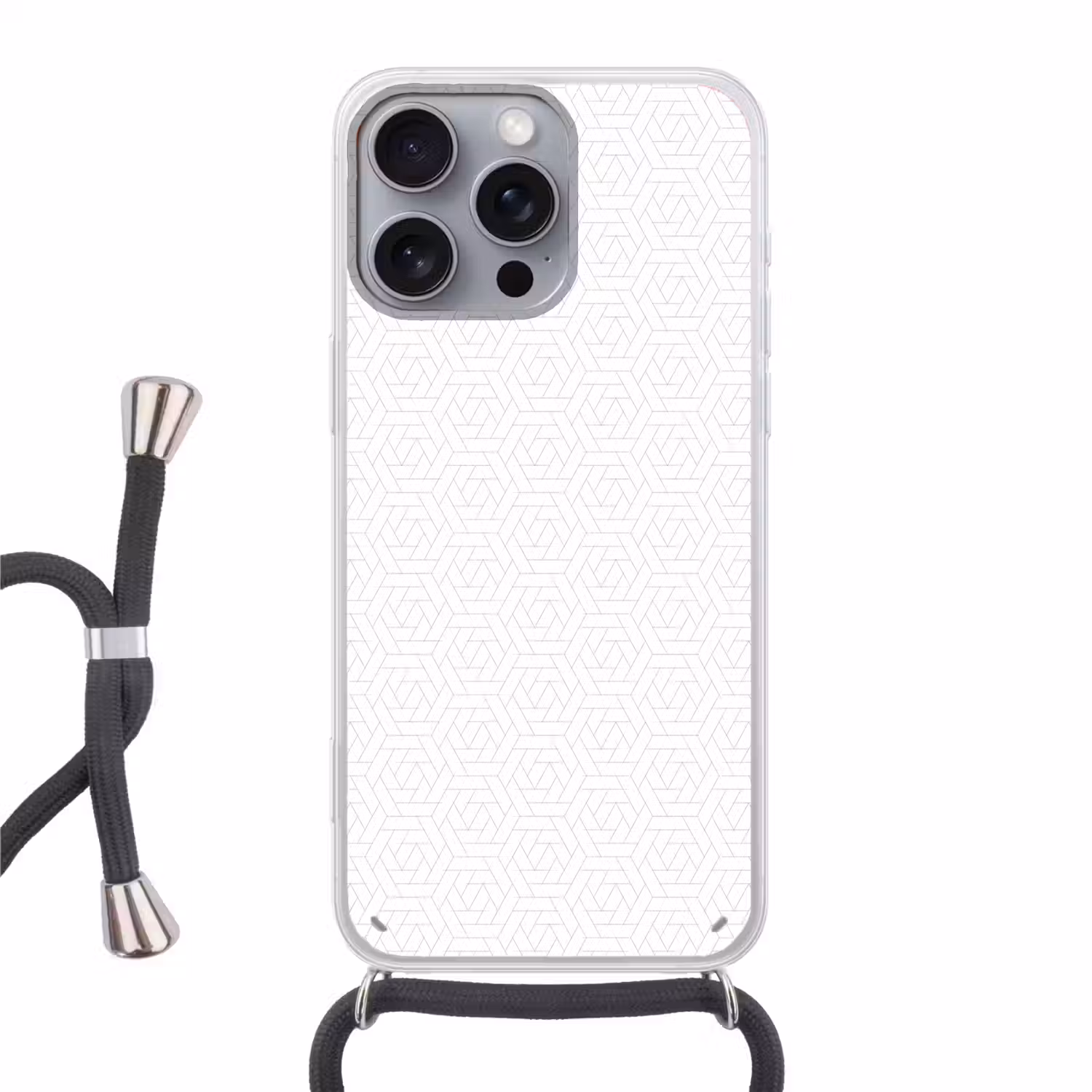 Grafisch - Patroon - Modern - Tegels Hoesje iPhone 16 Pro Max met koord klein 804 -3d