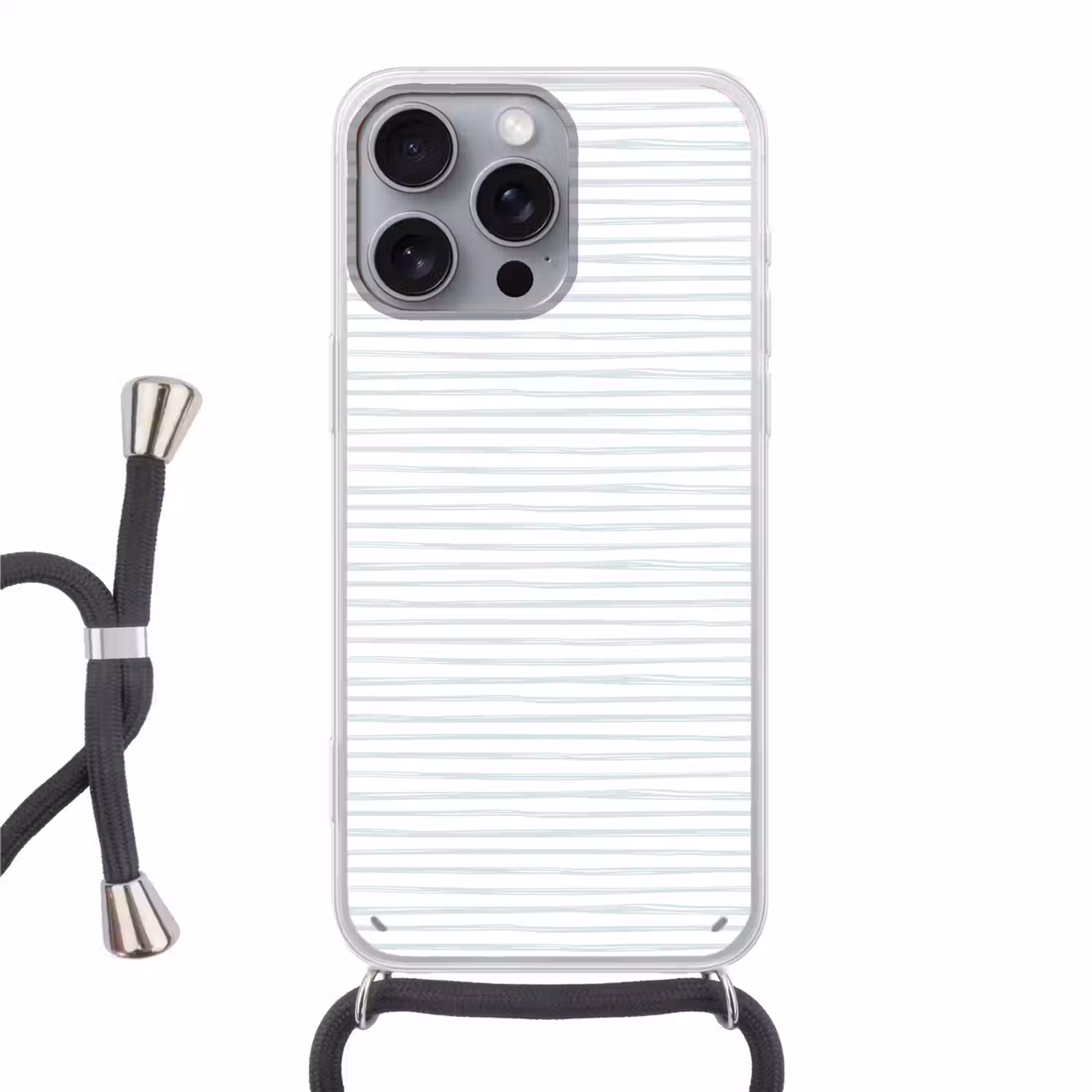 Zee - Sfeer - Strepen - Groen Hoesje iPhone 16 Pro Max met koord klein 804 -3d