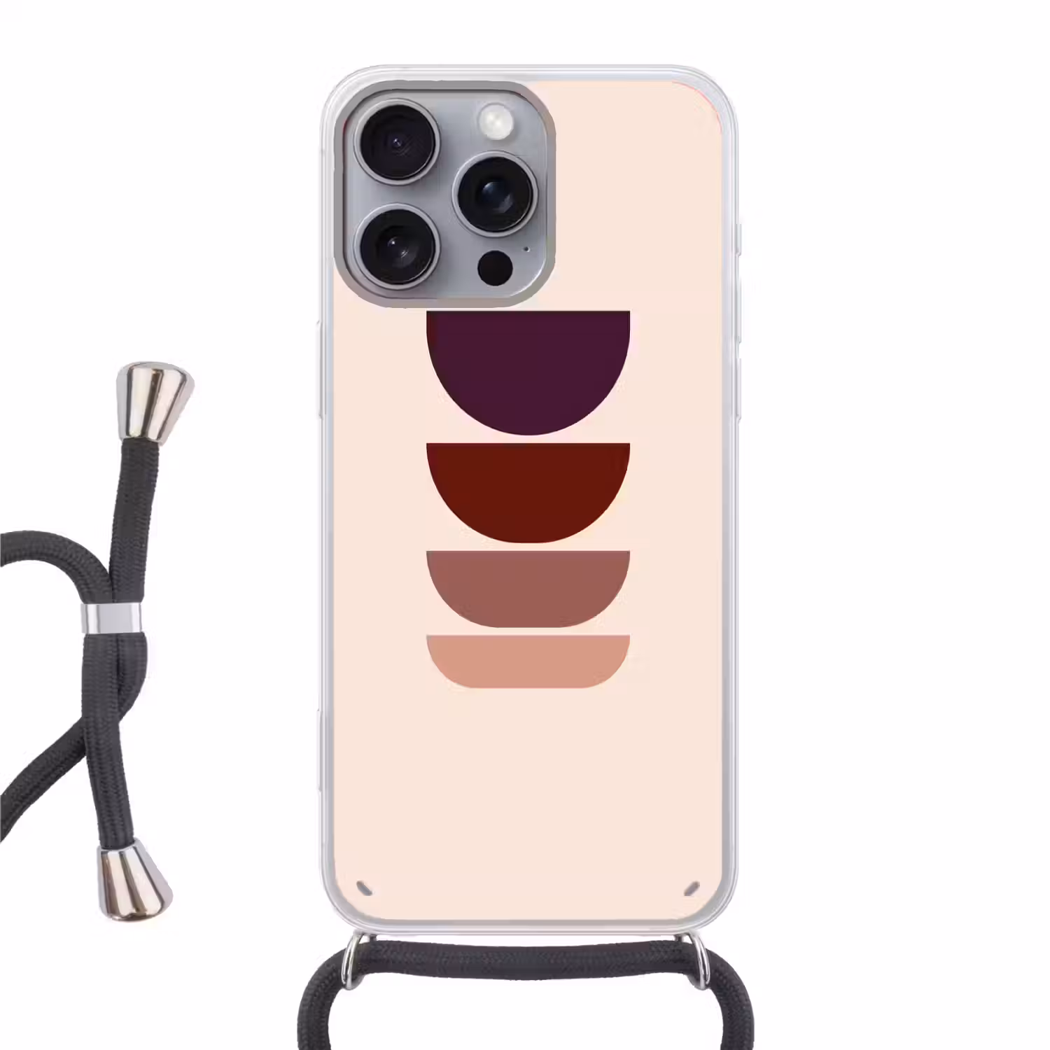 Harmonieus - Symmetrisch - Rood Hoesje iPhone 16 Pro Max met koord klein -3d