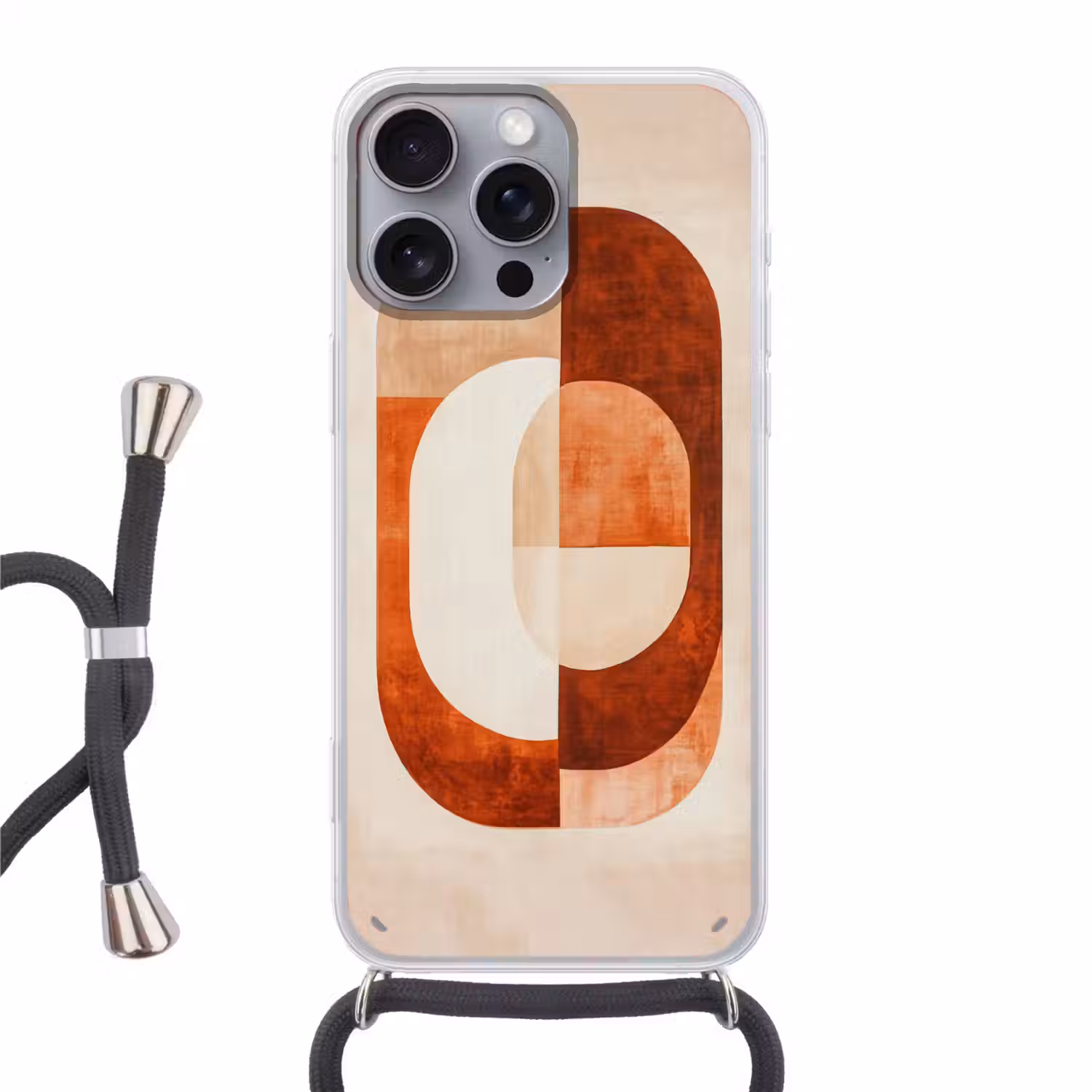 Illustratie - Abstract - Vormen - Rood Hoesje iPhone 16 Pro Max met koord klein -3d