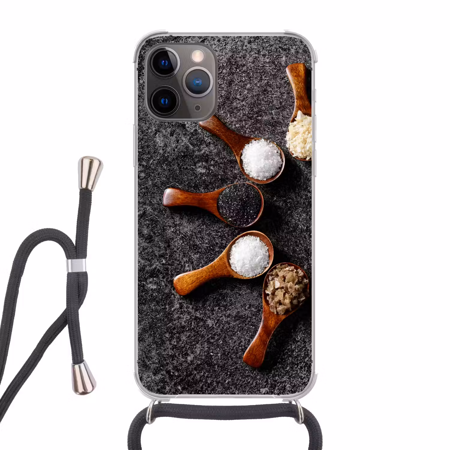 Lepel - Kruiden - Specerijen - Keuken - Industrieel Hoesje iPhone 12 Pro met koord klein -3d