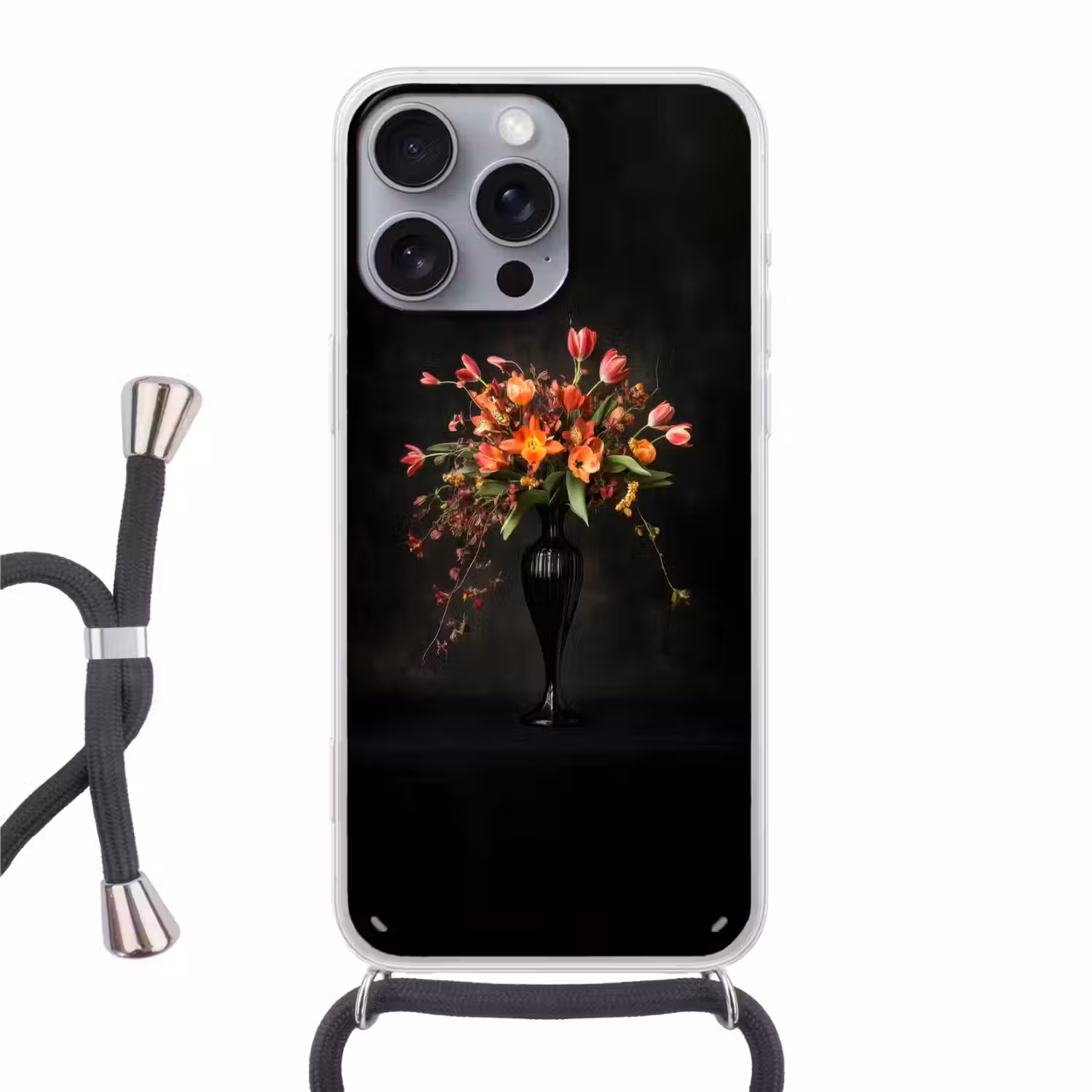 Sierlijk - Boeket - Vaas Hoesje iPhone 16 Pro Max met koord klein -3d
