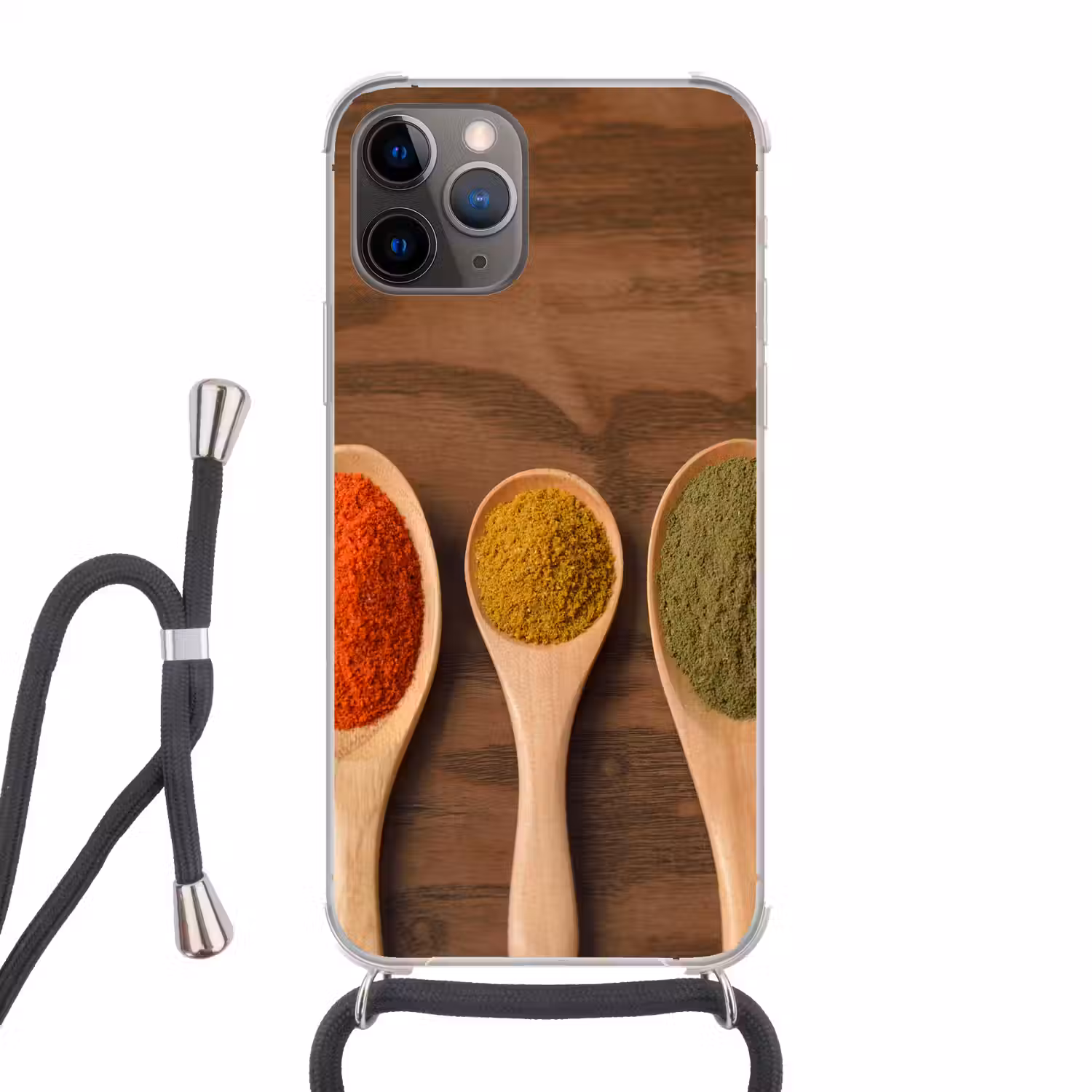 Pollepel - Kruiden - Eten - Specerijen - Tafel Hoesje iPhone 12 Pro met koord klein -3d