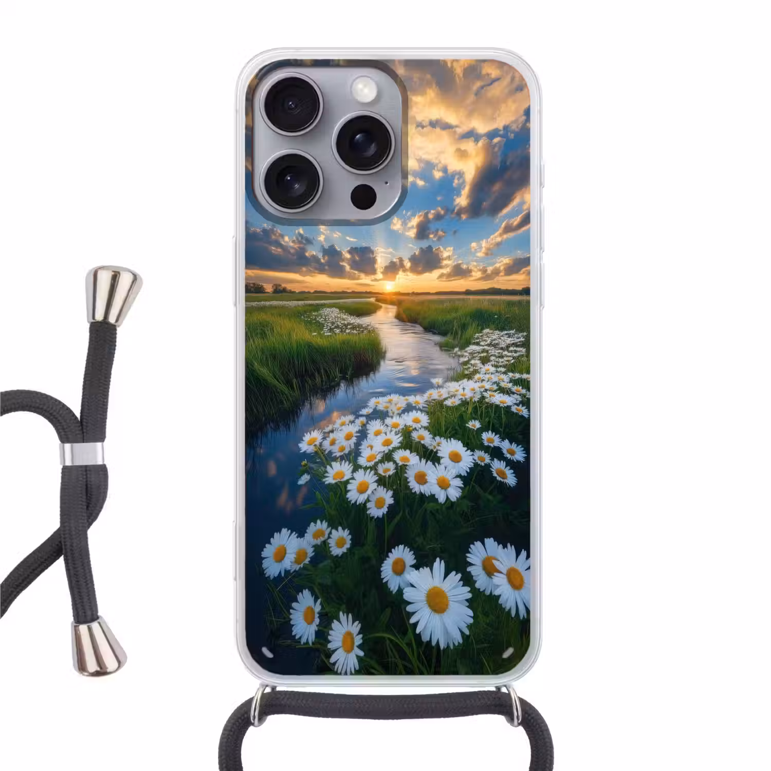 Beekje - Landschap - Margriet Hoesje iPhone 16 Pro Max met koord klein -3d