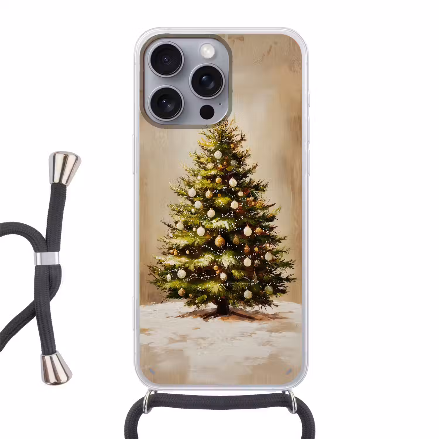 Kerst - Sfeer - Groen Hoesje iPhone 16 Pro Max met koord klein -3d