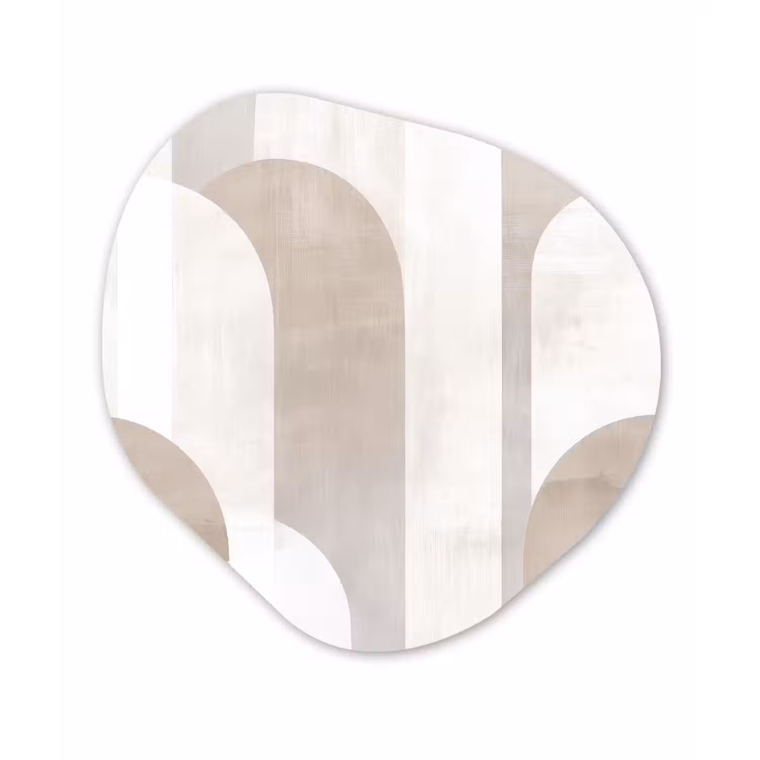 Abstracte bogen - Modern - Beige Wandcirkel Organisch Forex 3mm klein -3d