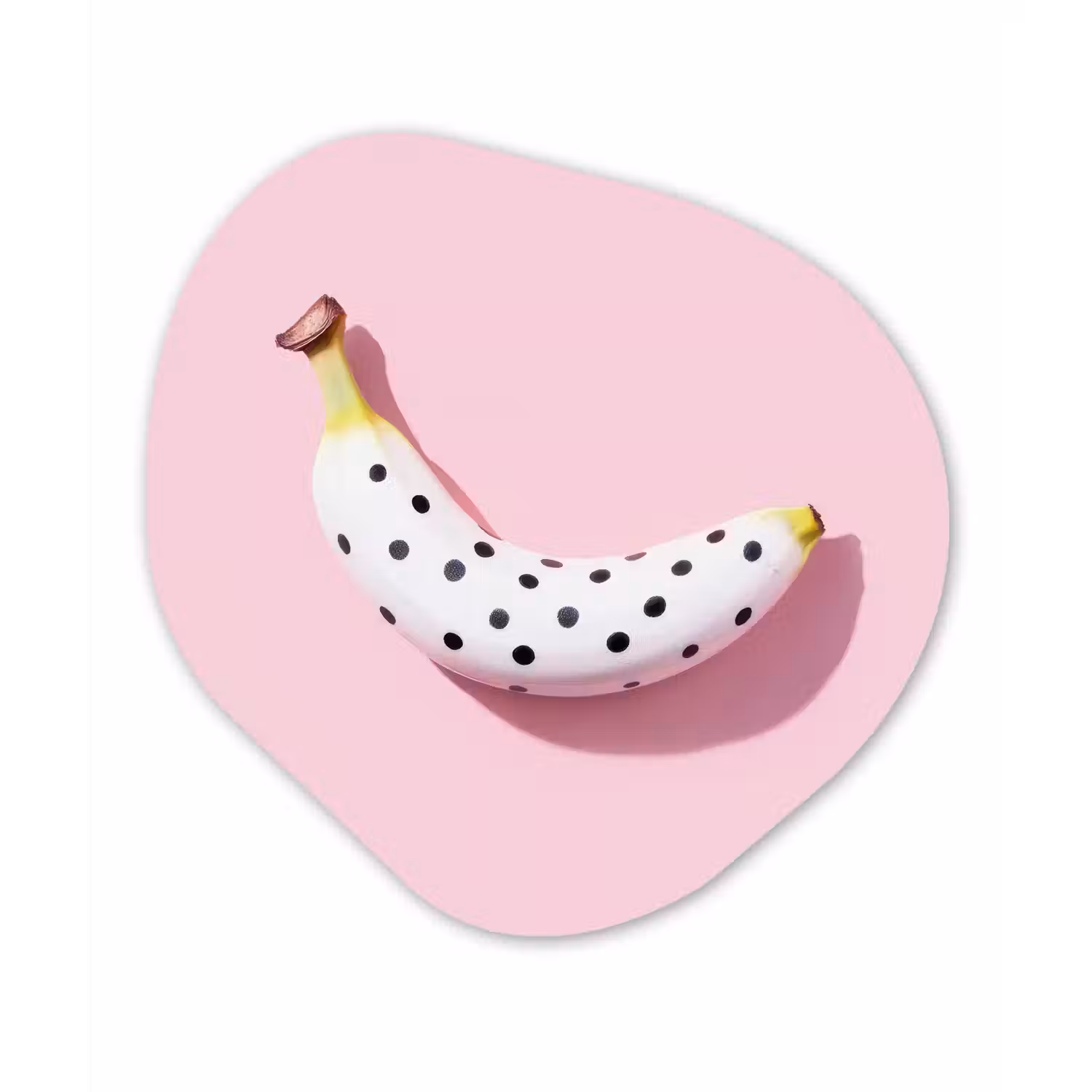 Banaan - Stippen - roze Wandcirkel Organisch Forex 3mm klein -3d