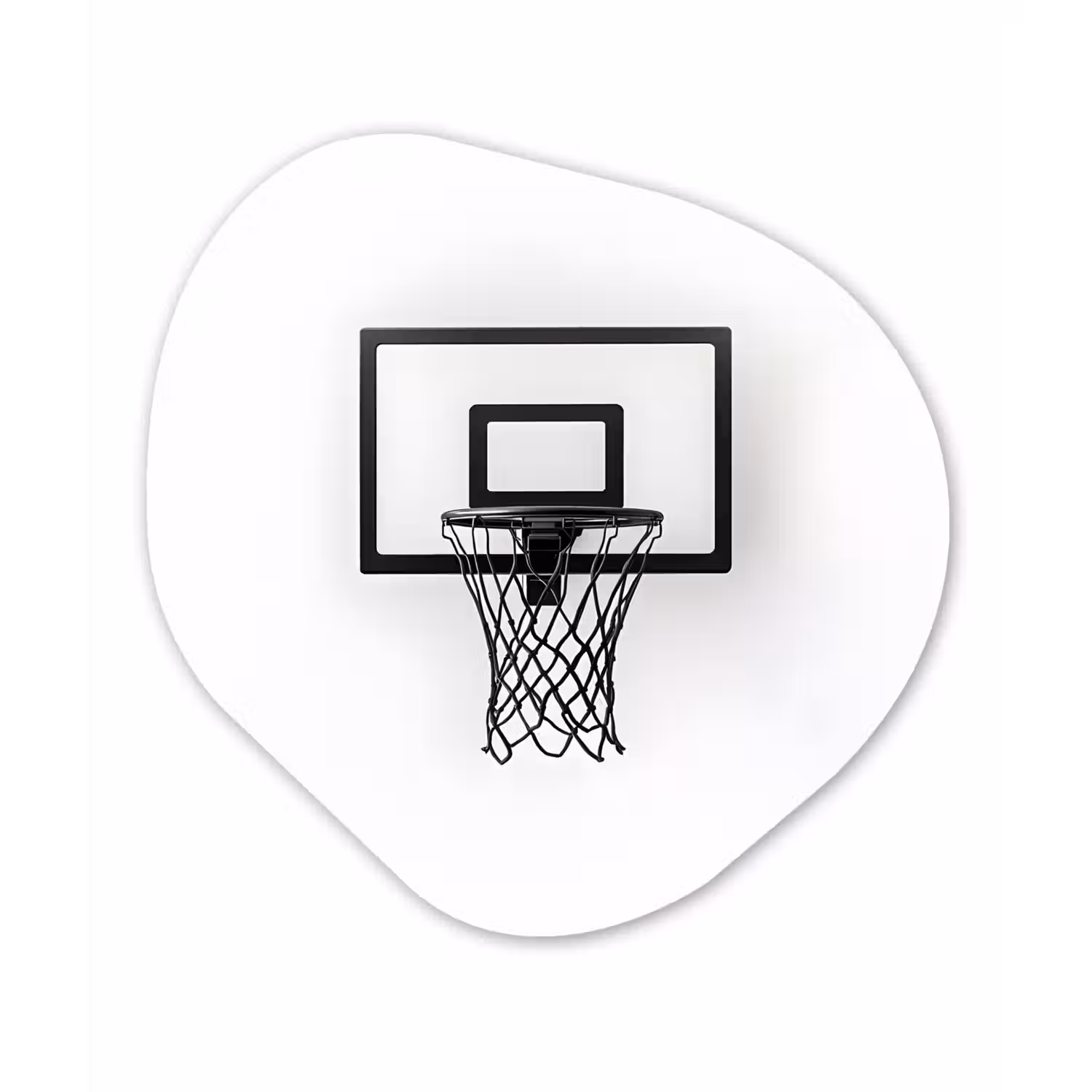Basketbalbord - Minimalistisch - Zwart Wandcirkel Organisch Forex 3mm klein -3d