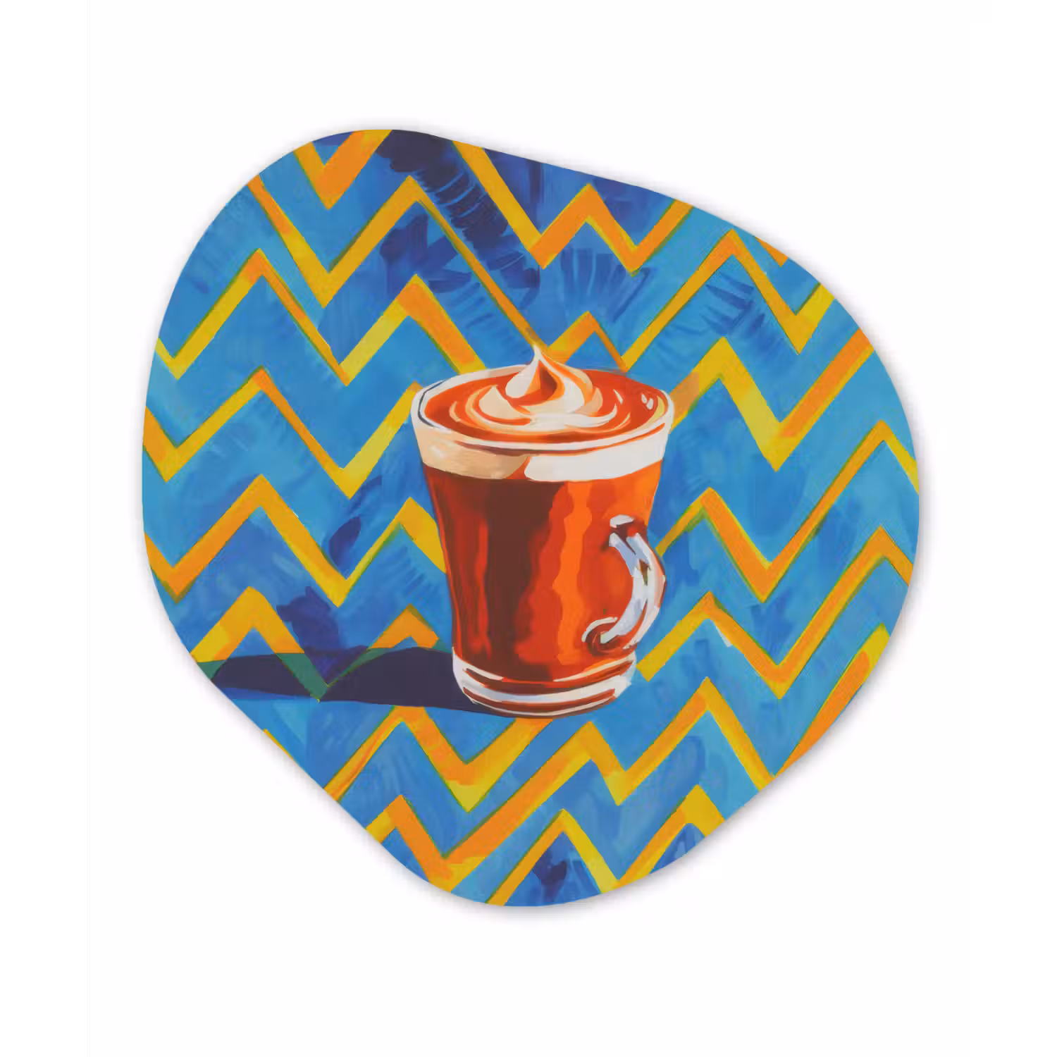 Mok - Koffie - Zigzag - Slagroom Wandcirkel Organisch Forex 3mm klein -3d