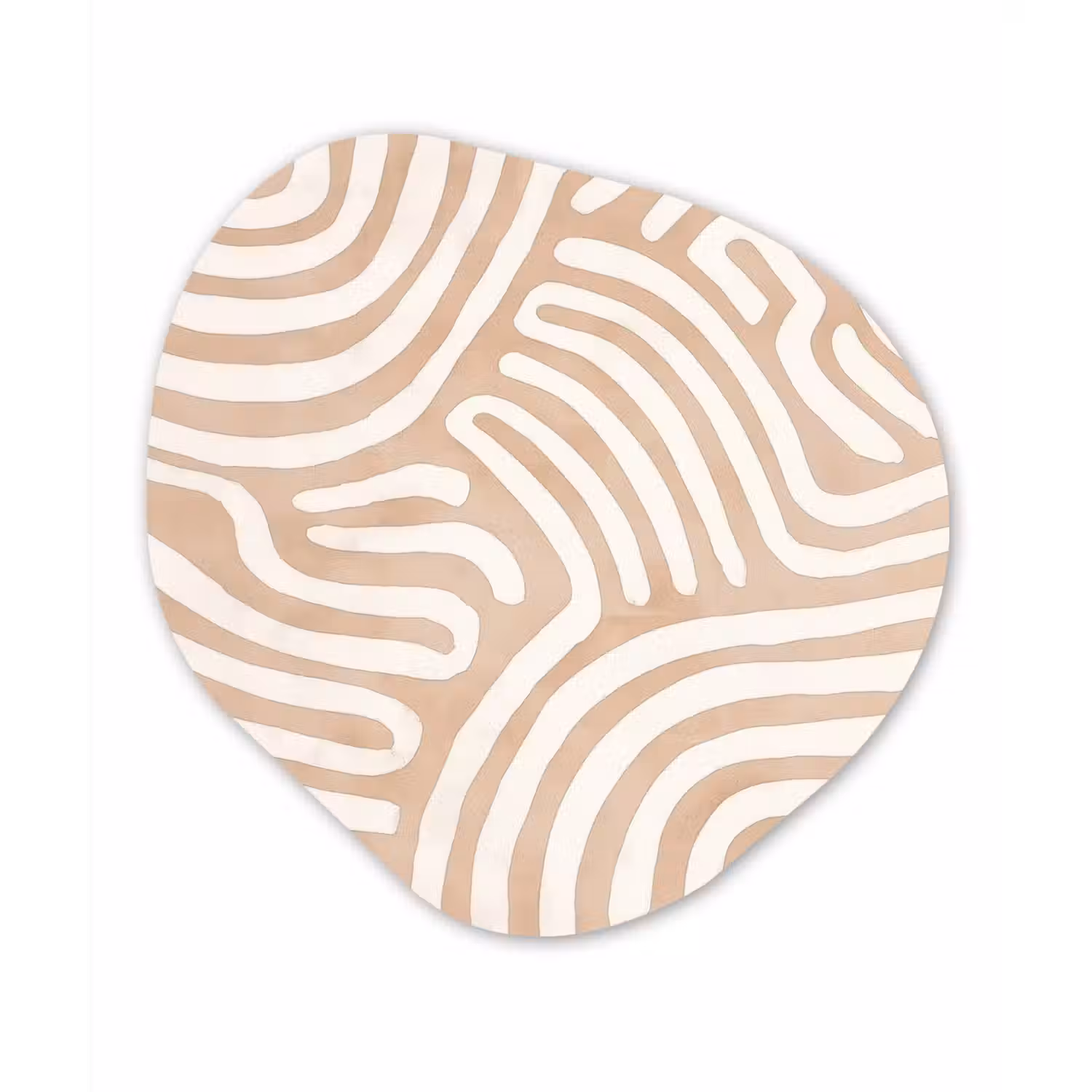 Beige - Aardspatroon Wandcirkel Organisch Forex 3mm klein -3d