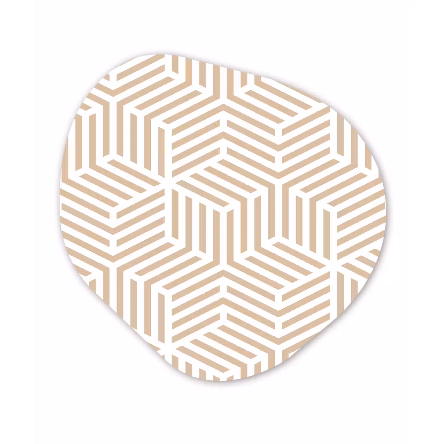 Beige - Geometrie - Patronen - Abstract Wandcirkel Organisch Forex 3mm klein 629 -3d
