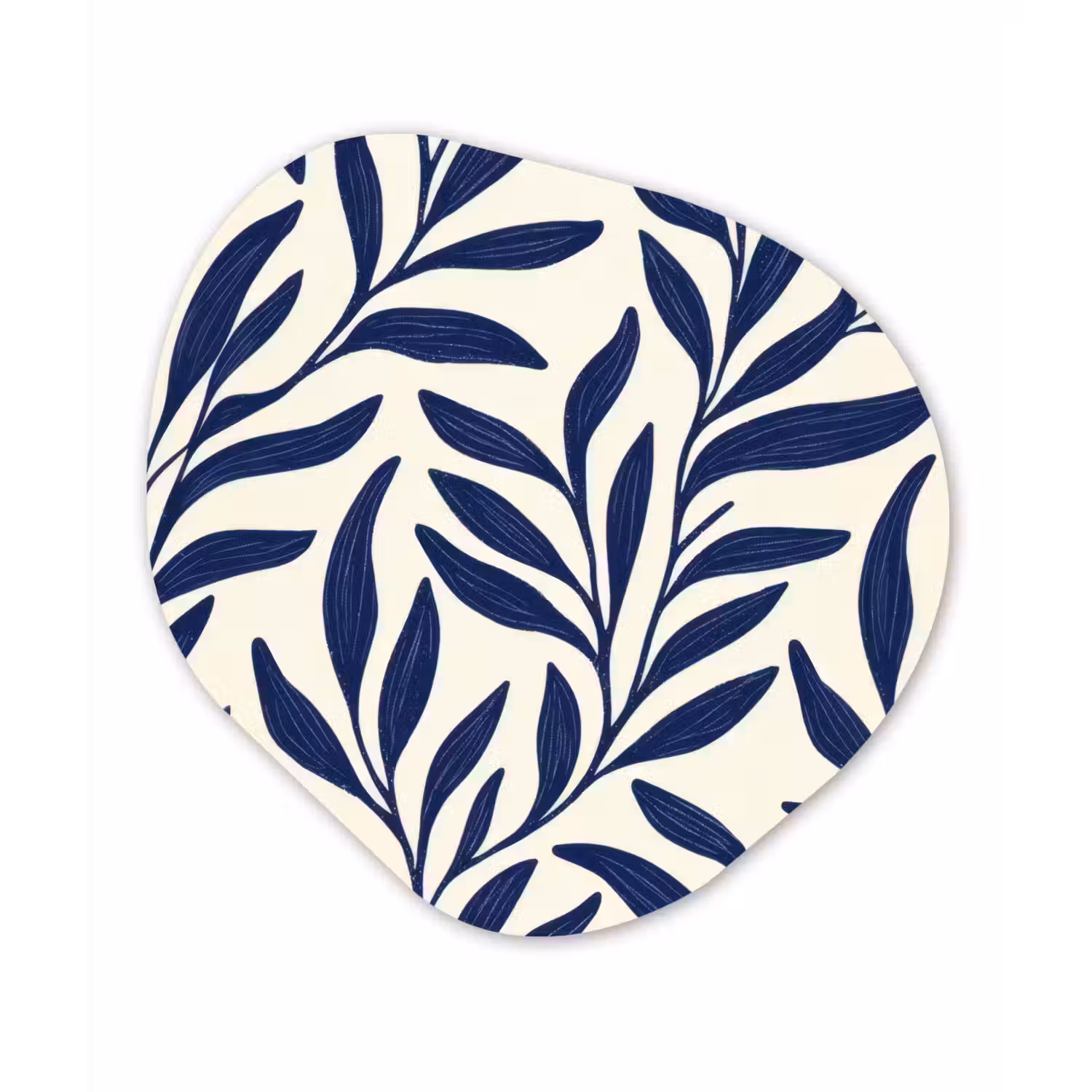 Bladeren - Klimop - Donkerblauw Wandcirkel Organisch Forex 3mm klein -3d