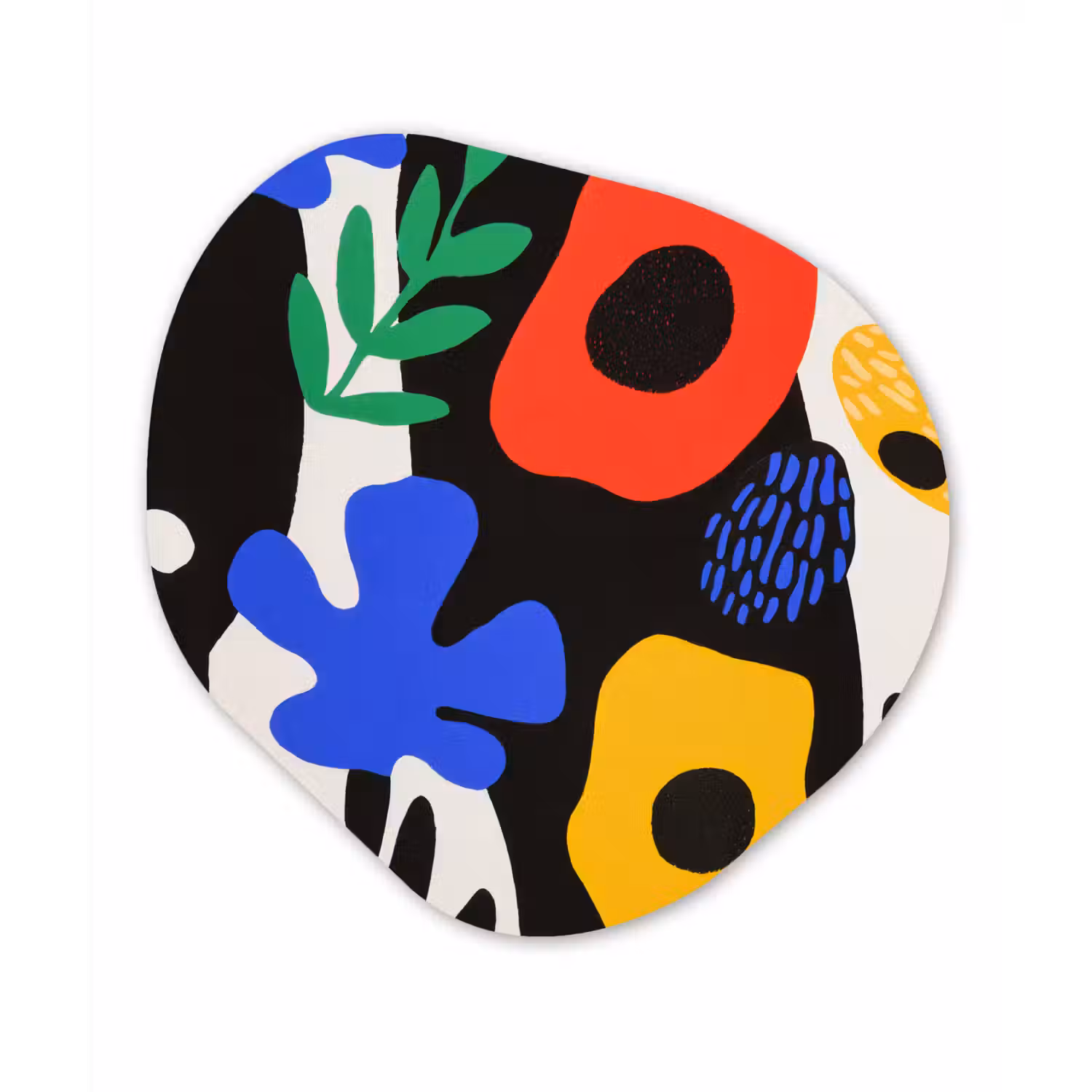 Bloemen - Bladeren - Abstract - Zwart Wandcirkel Organisch Forex 3mm klein -3d