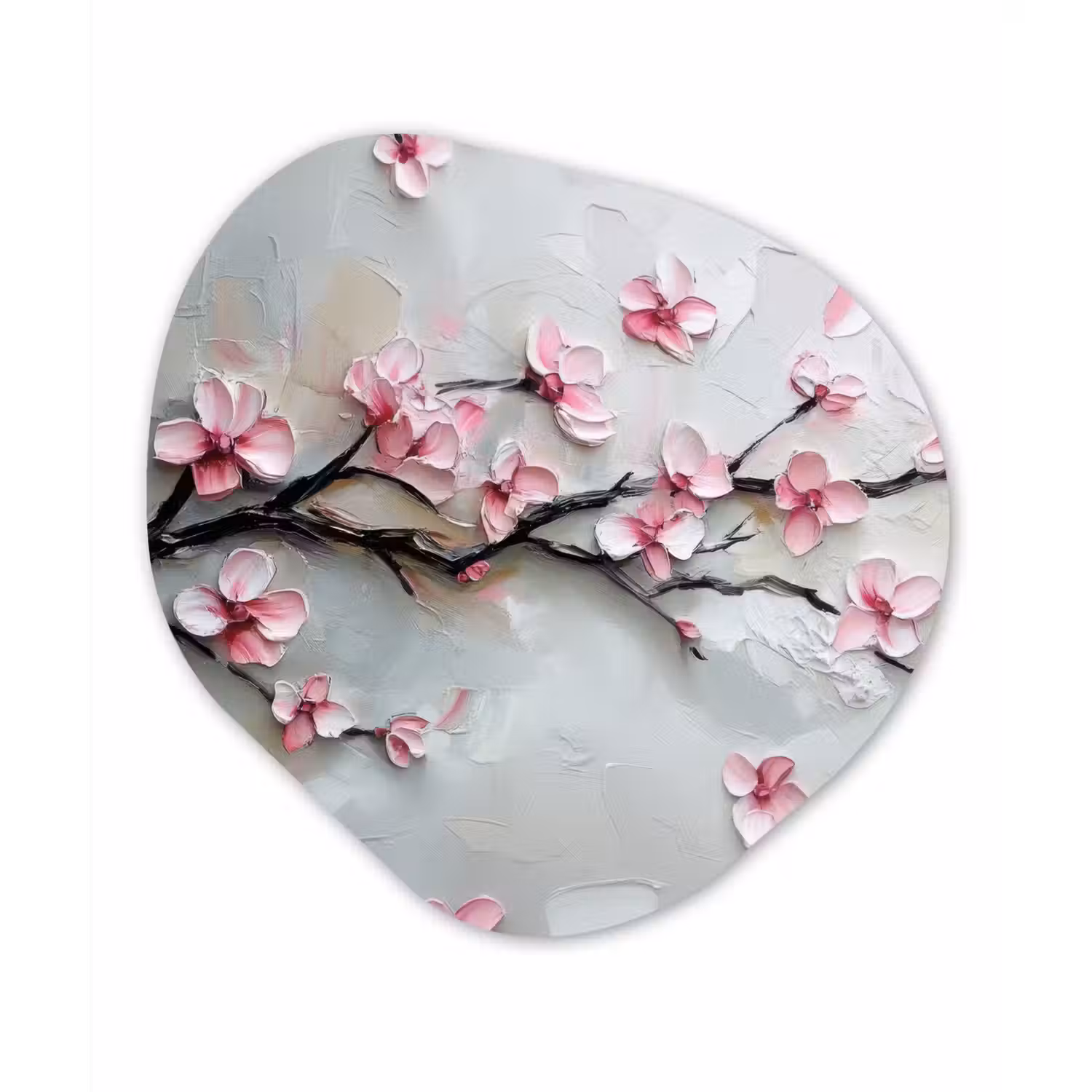 Bloesem - Kunstzinnig - Roze - Sakura Wandcirkel Organisch Forex 3mm klein -3d