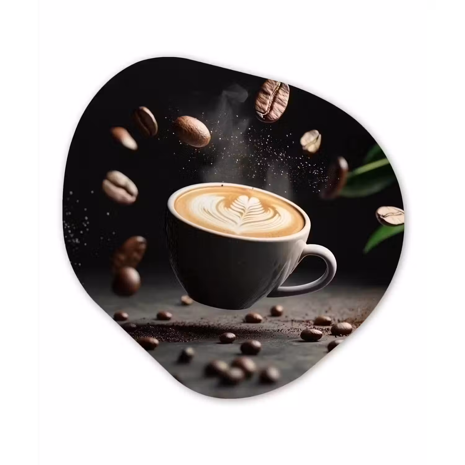Cappuccino - Kop - Bonen - Bruin Wandcirkel Organisch Forex 3mm klein -3d