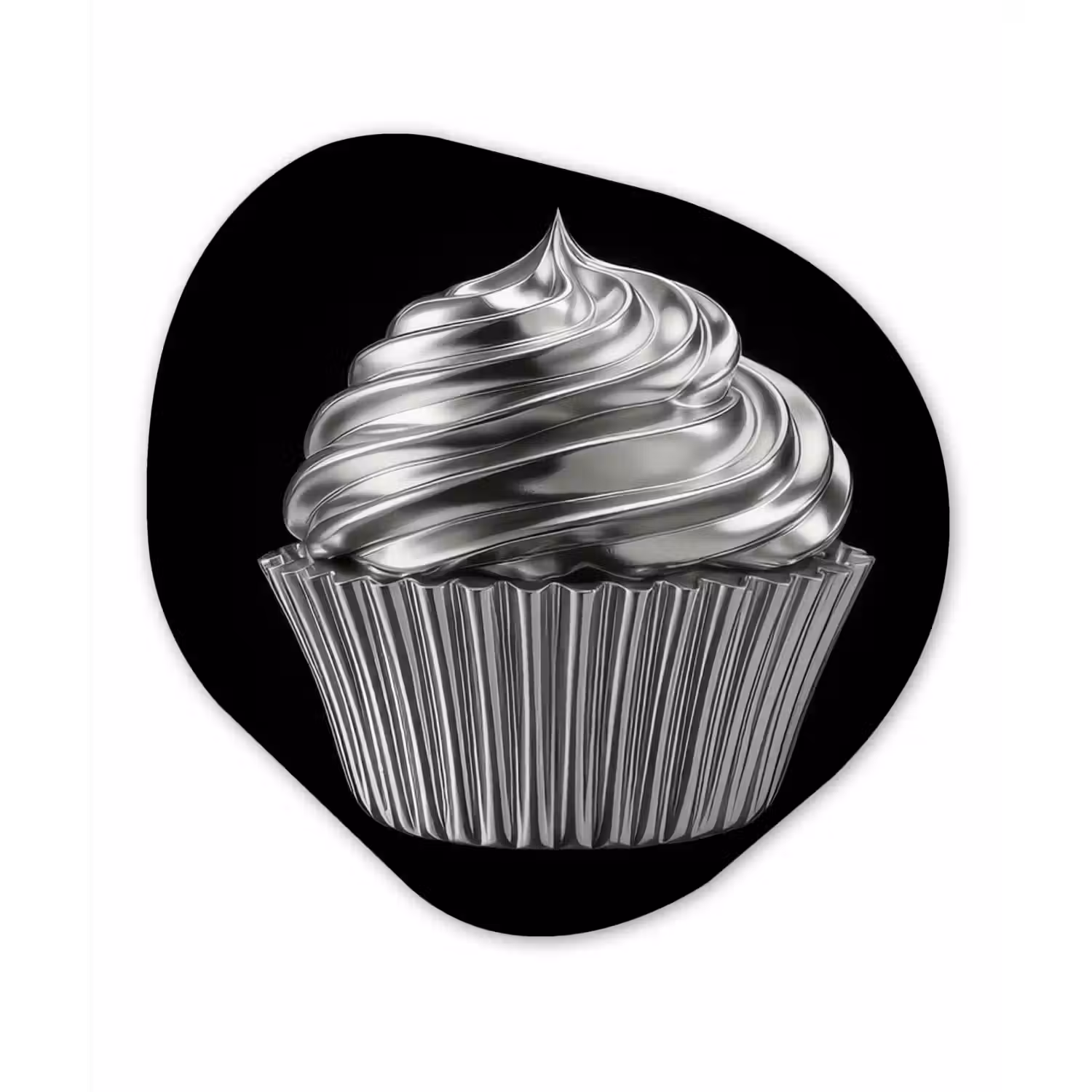 Cupcake - Luxueus - Zilver Wandcirkel Organisch Forex 3mm klein -3d