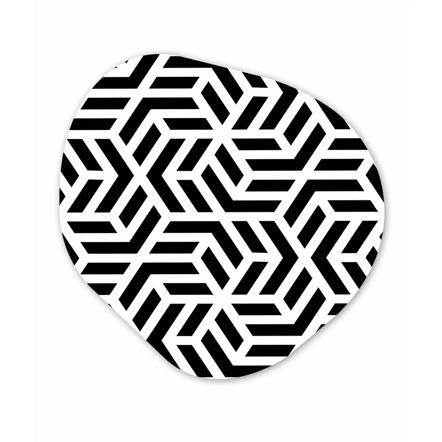 Design - Geometrie - Patroon - Zwart - Wit Wandcirkel Organisch Forex 3mm klein 629 -3d
