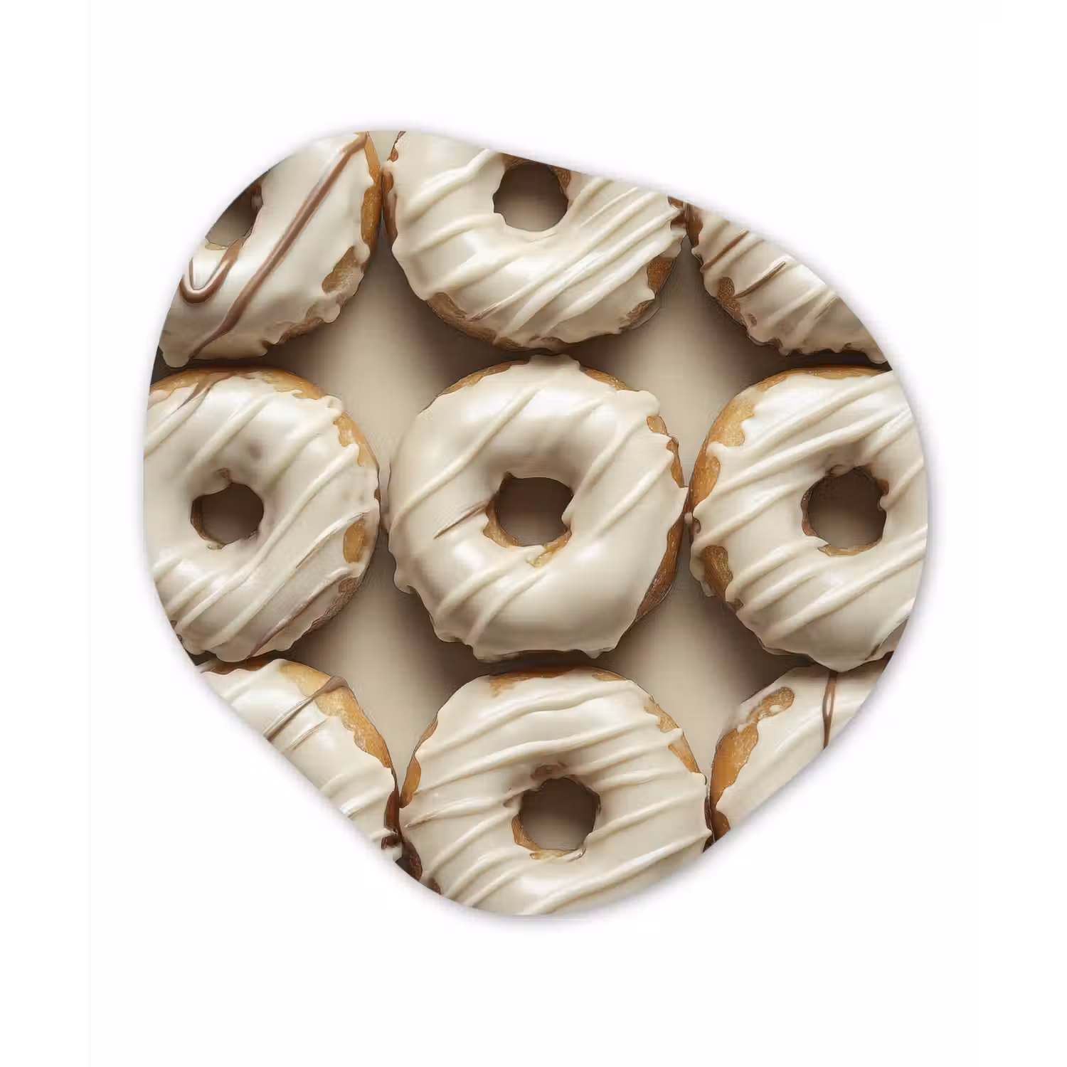 Donuts - Chocolade - Wit - Beige Wandcirkel Organisch Forex 3mm klein -3d