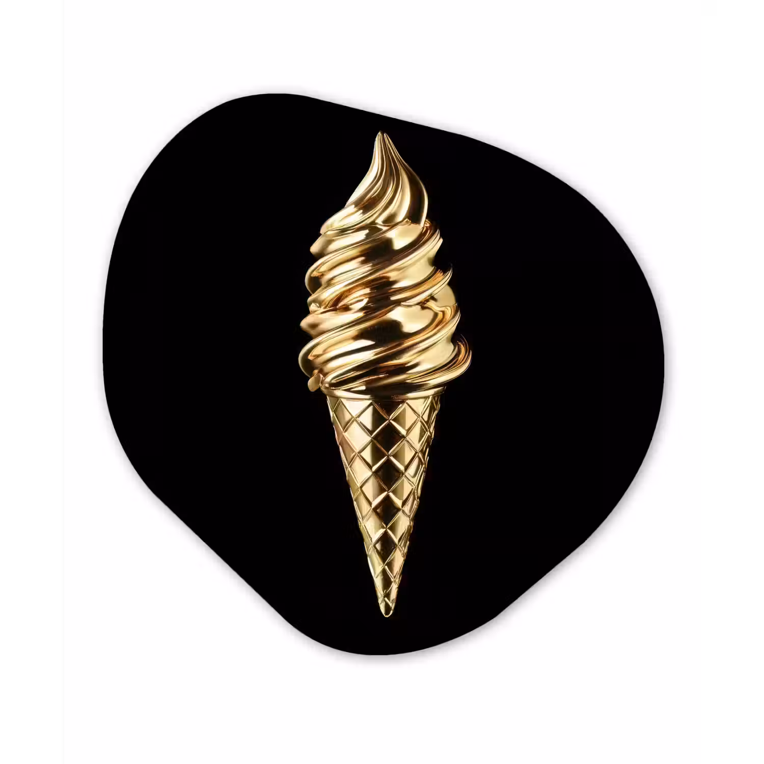Ijs - Goud - Zwart - Eten Wandcirkel Organisch Forex 3mm klein -3d