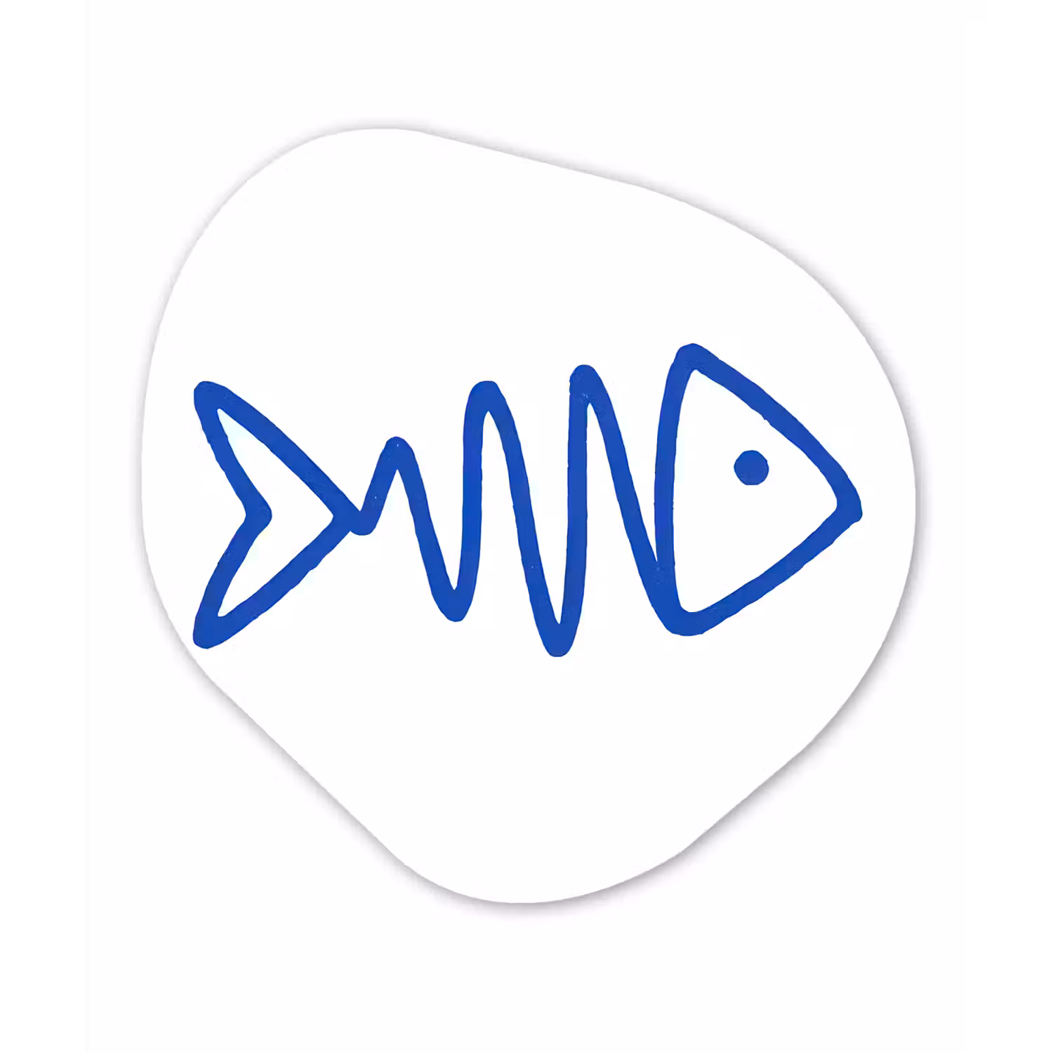 Vis - Minimalistisch - Blauw - Lijn Wandcirkel Organisch Forex 3mm klein -3d
