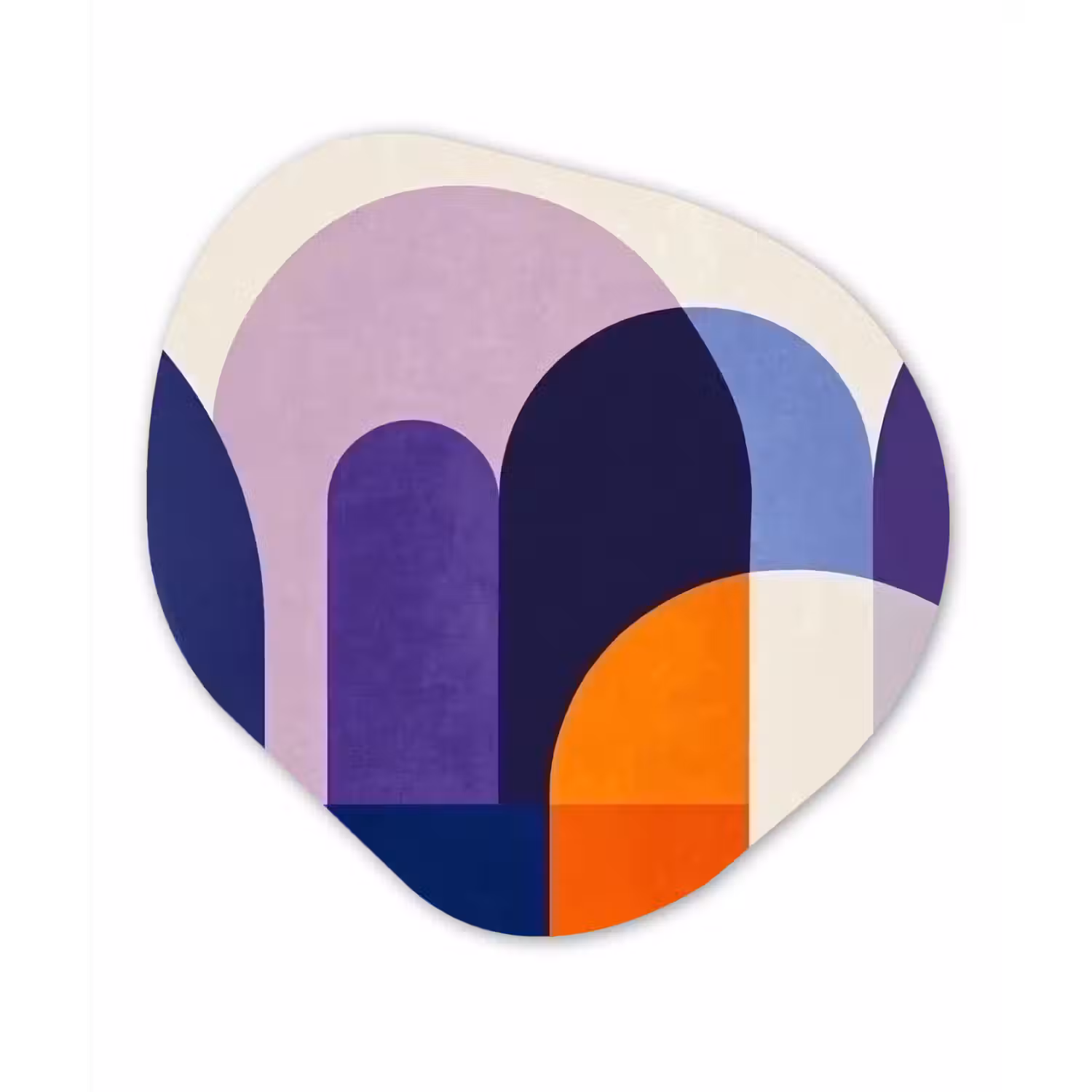 Vormen - Abstract - Grafisch - Oranje Wandcirkel Organisch Forex 3mm klein -3d