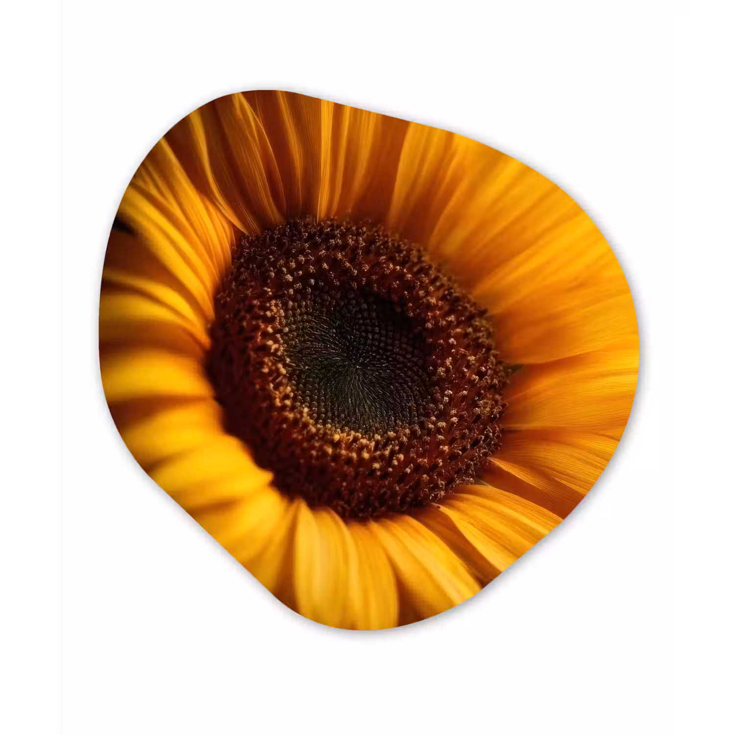 Geel - Zonnebloem - Zomers Wandcirkel Organisch Forex 3mm klein -3d