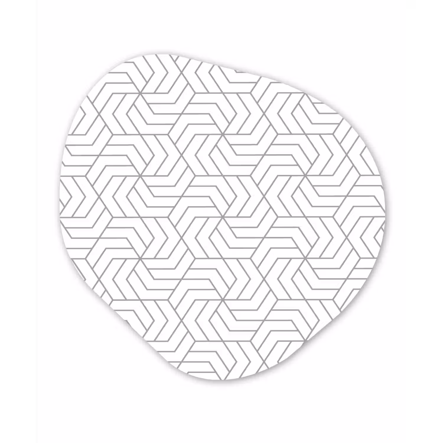 Geometrie - Lijn - Zwart - Wit - Patroon Wandcirkel Organisch Forex 3mm klein 629 -3d