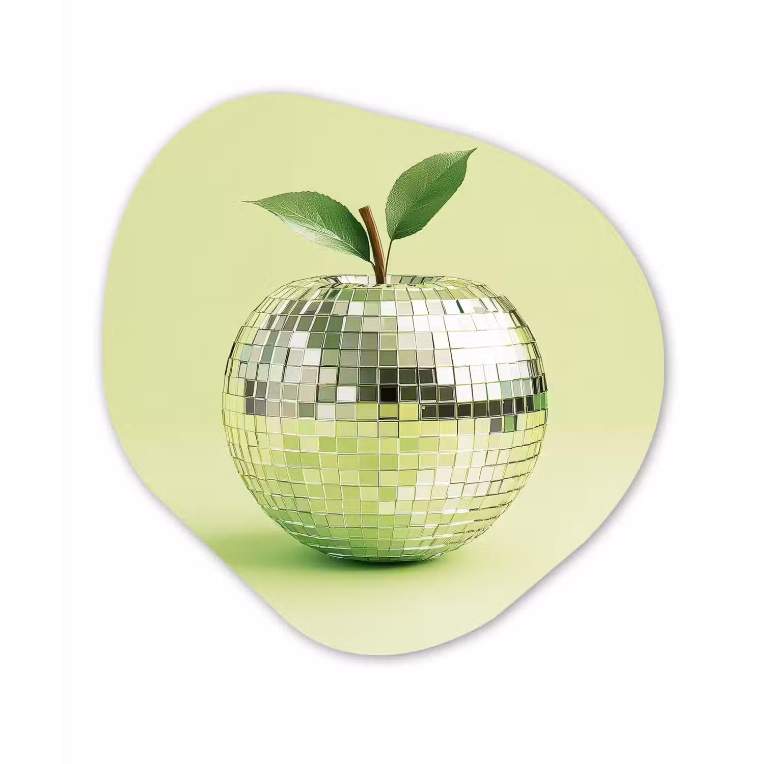 Groen - Disco - Decoratie - Appel Wandcirkel Organisch Forex 3mm klein -3d