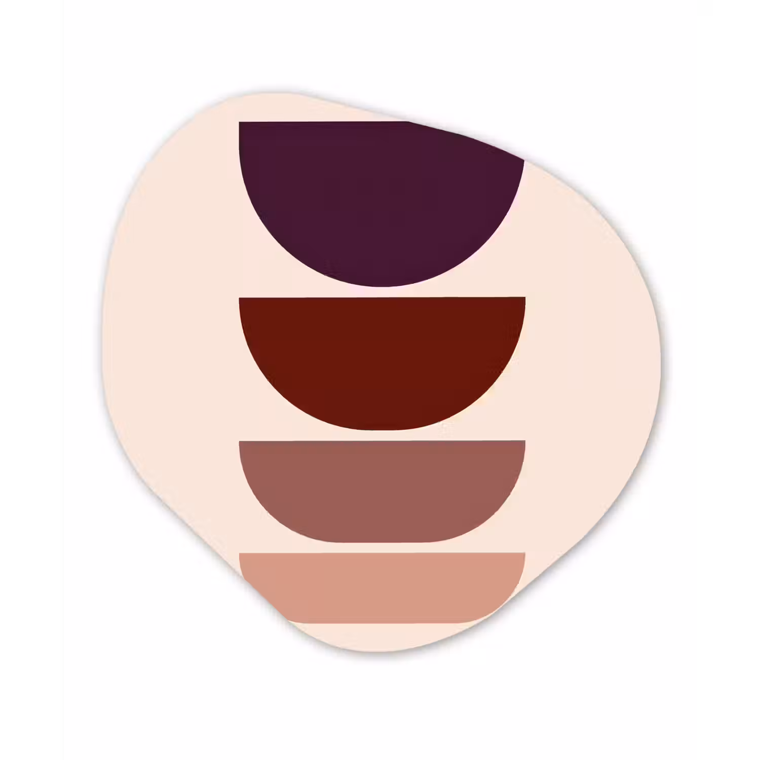 Harmonieus - Symmetrisch - Rood Wandcirkel Organisch Forex 3mm klein -3d