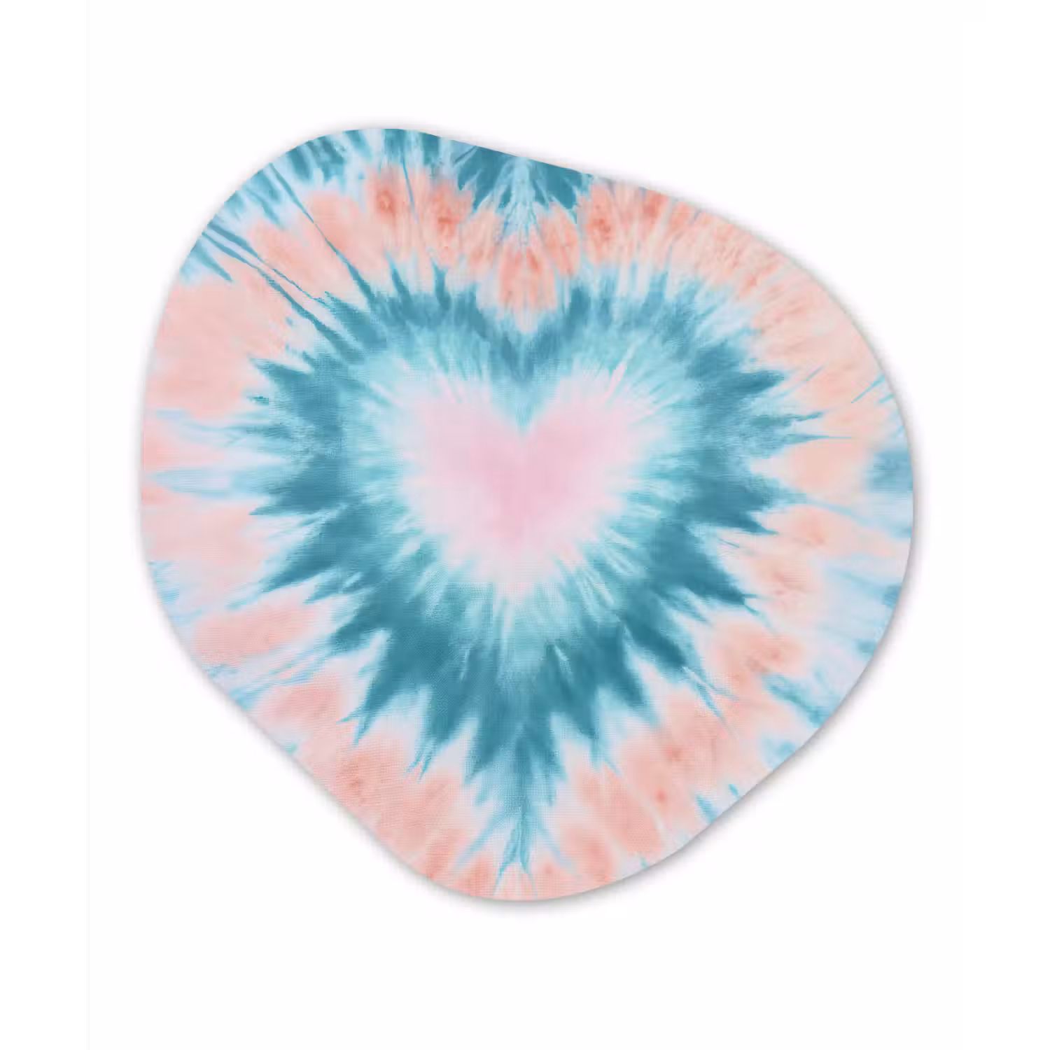 Hartvormig - Tie dye - Pasteltinten - Lichtgroen Wandcirkel Organisch Forex 3mm klein -3d