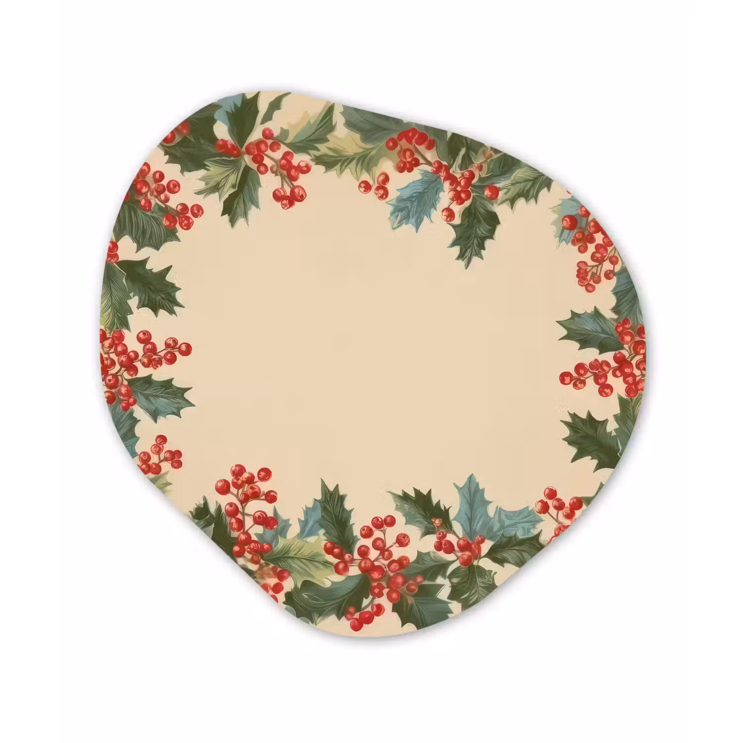Hulstrand - Bessen - Beige Wandcirkel Organisch Forex 3mm klein -3d