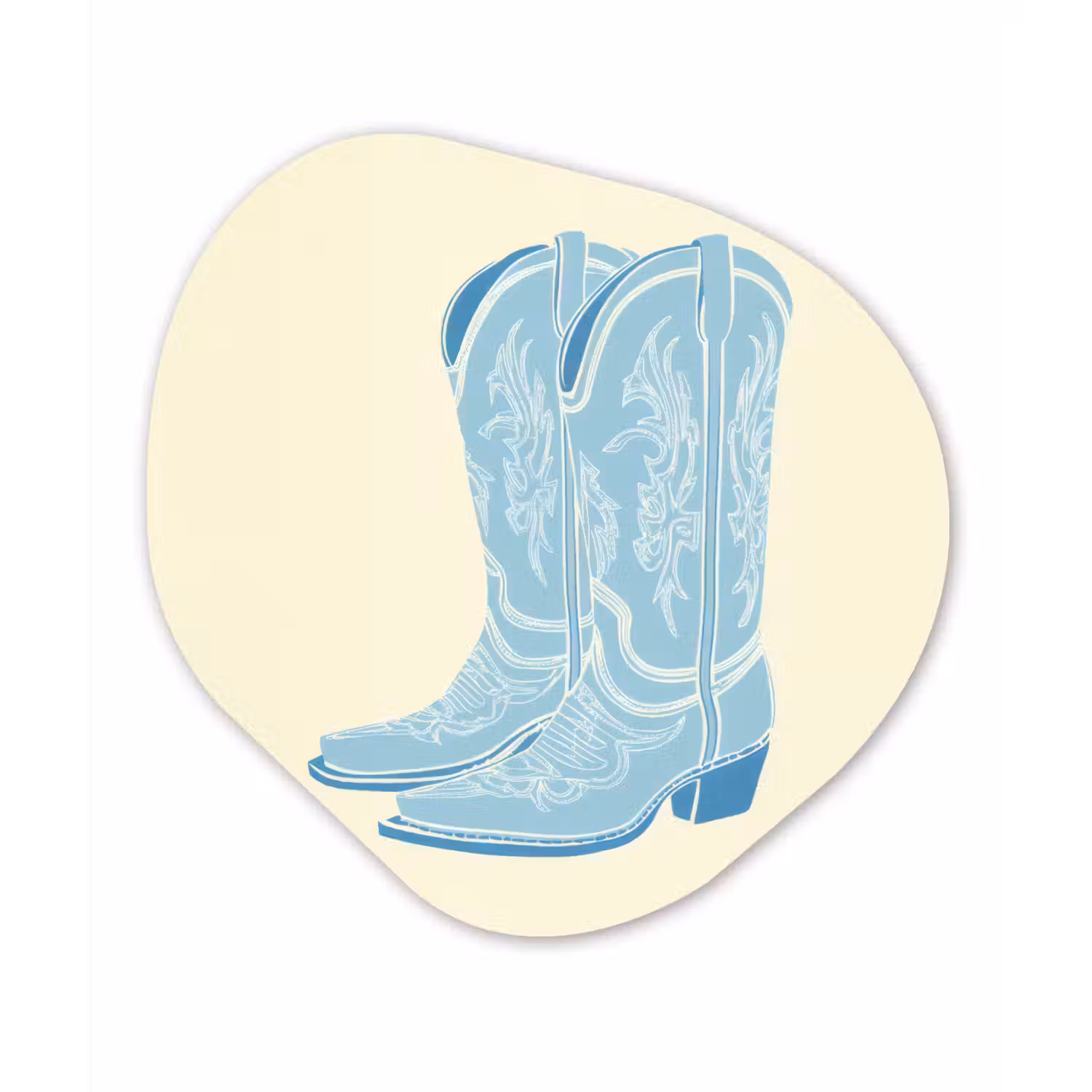 Illustratie - Cowboylaarzen - Patroon Wandcirkel Organisch Forex 3mm klein -3d