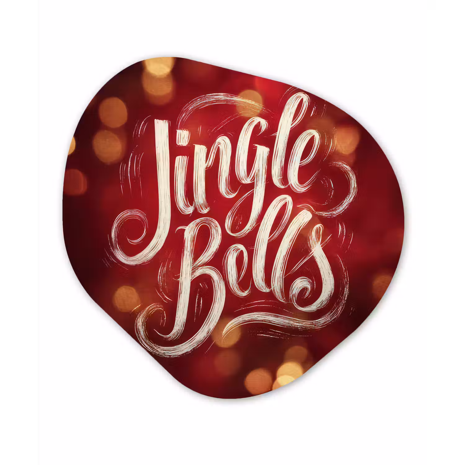 Jingle - Bells - Kerst - Rood Wandcirkel Organisch Forex 3mm klein -3d