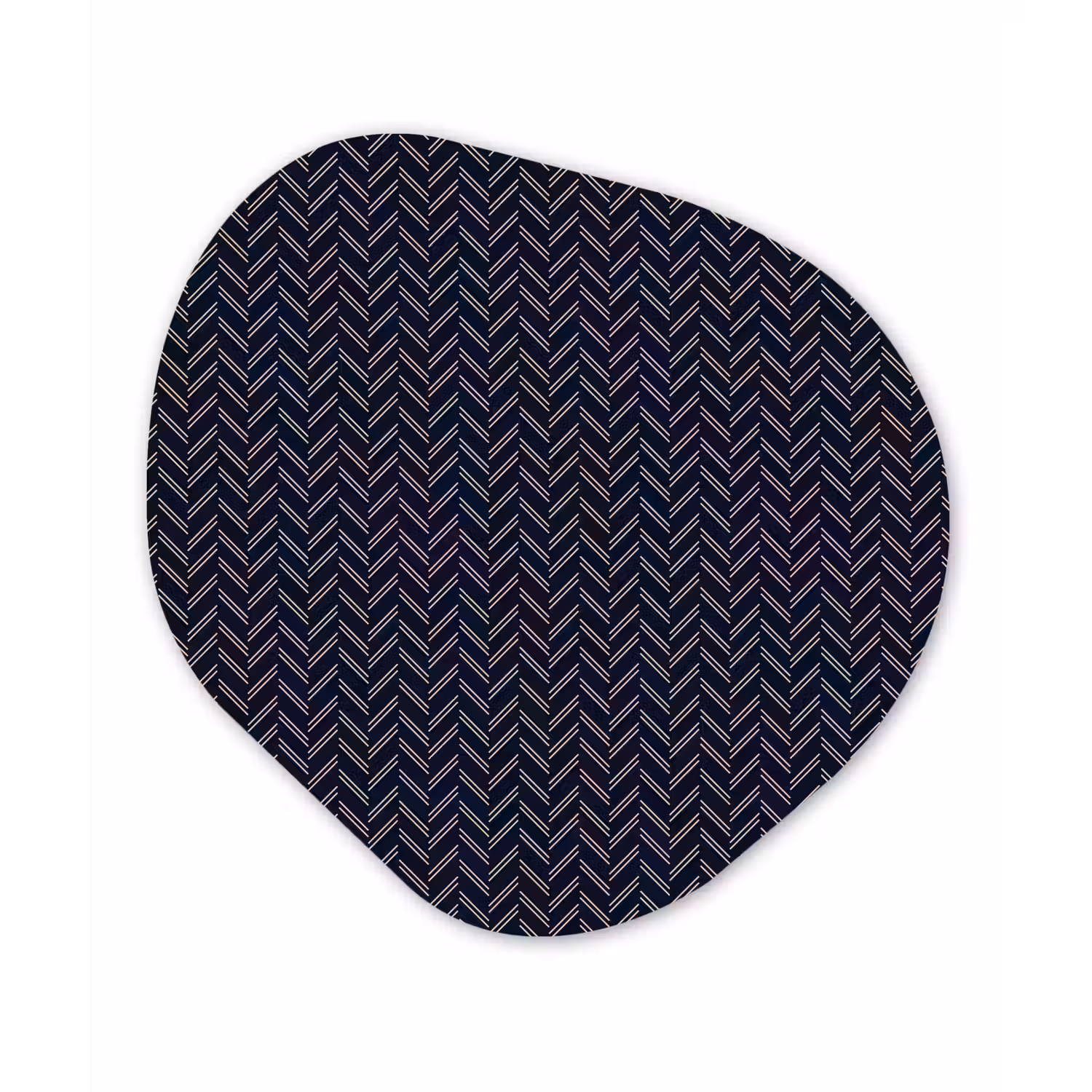 Plaid - Patroon - Visgraad - Blauw Wandcirkel Organisch Forex 3mm klein 629 -3d